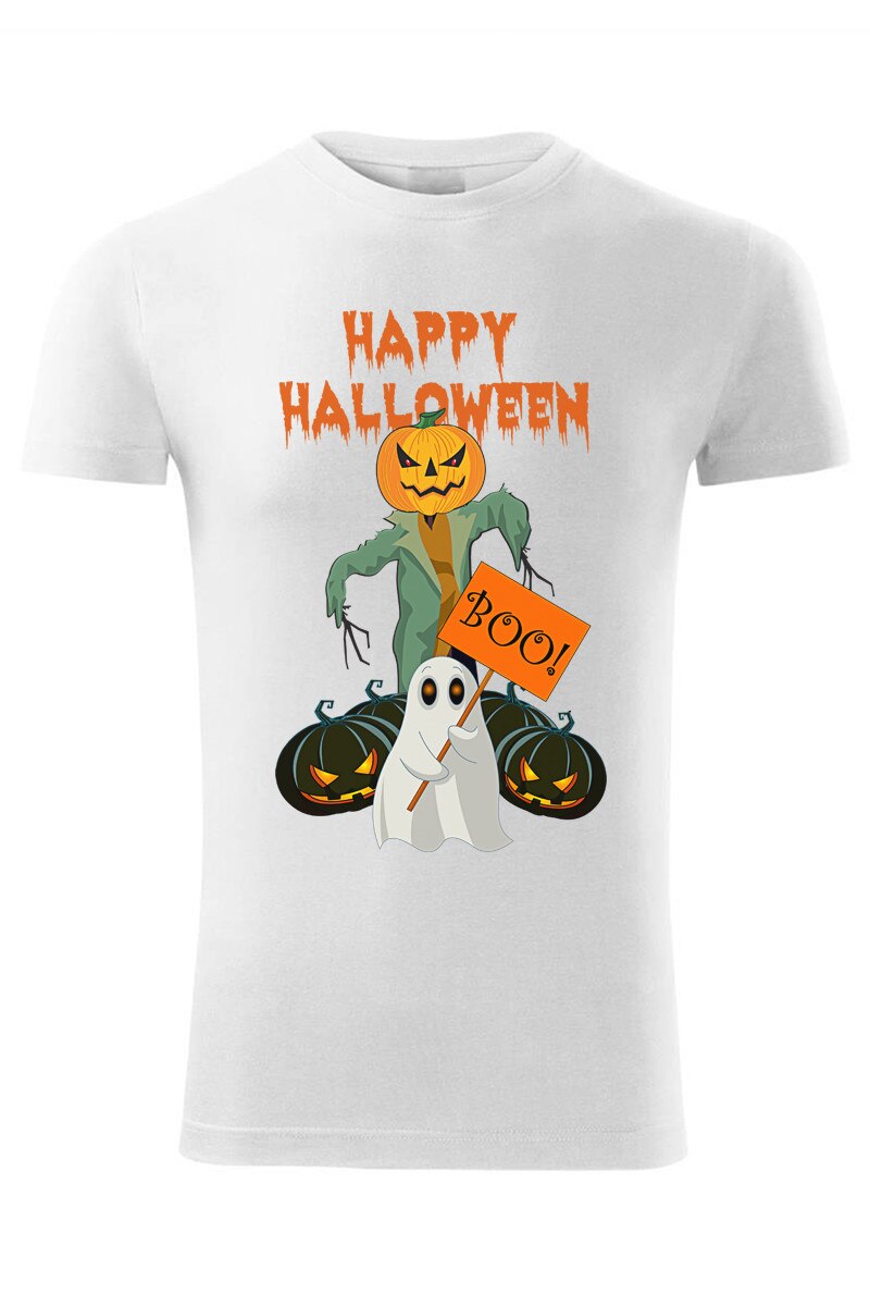 Tricou halloween ghost barbat, ADLER, Alb