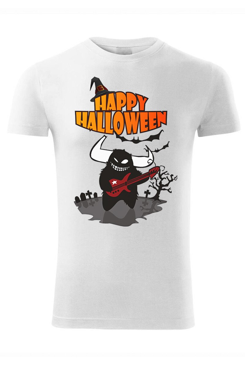 Tricou halloween monster barbat, ADLER, Alb