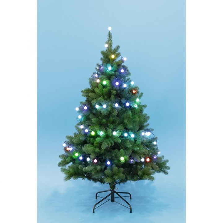 Instalatie 50 LED-uri multicolore, ornament glob, 4.9 m, interior/exterior