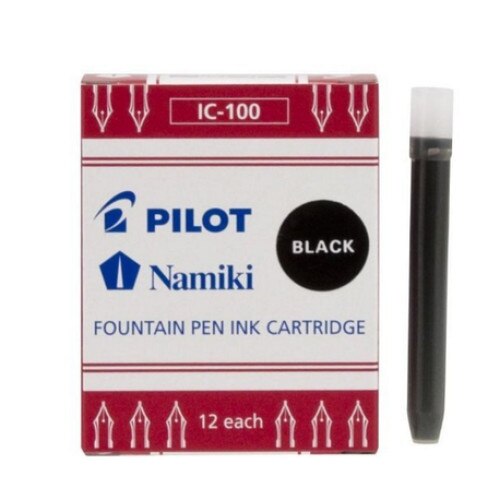 Rezerva pentru stilouri Pilot, negru, 12 bucati/set