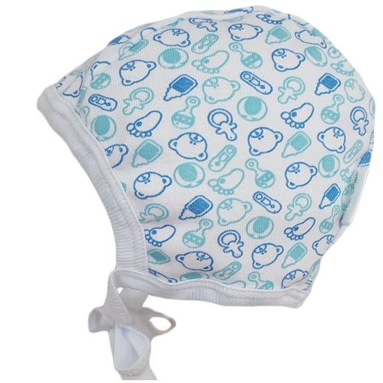 Caciula Mic Pitic C143NN pentru interior din bumbac imprimat, bleu, 36 cm