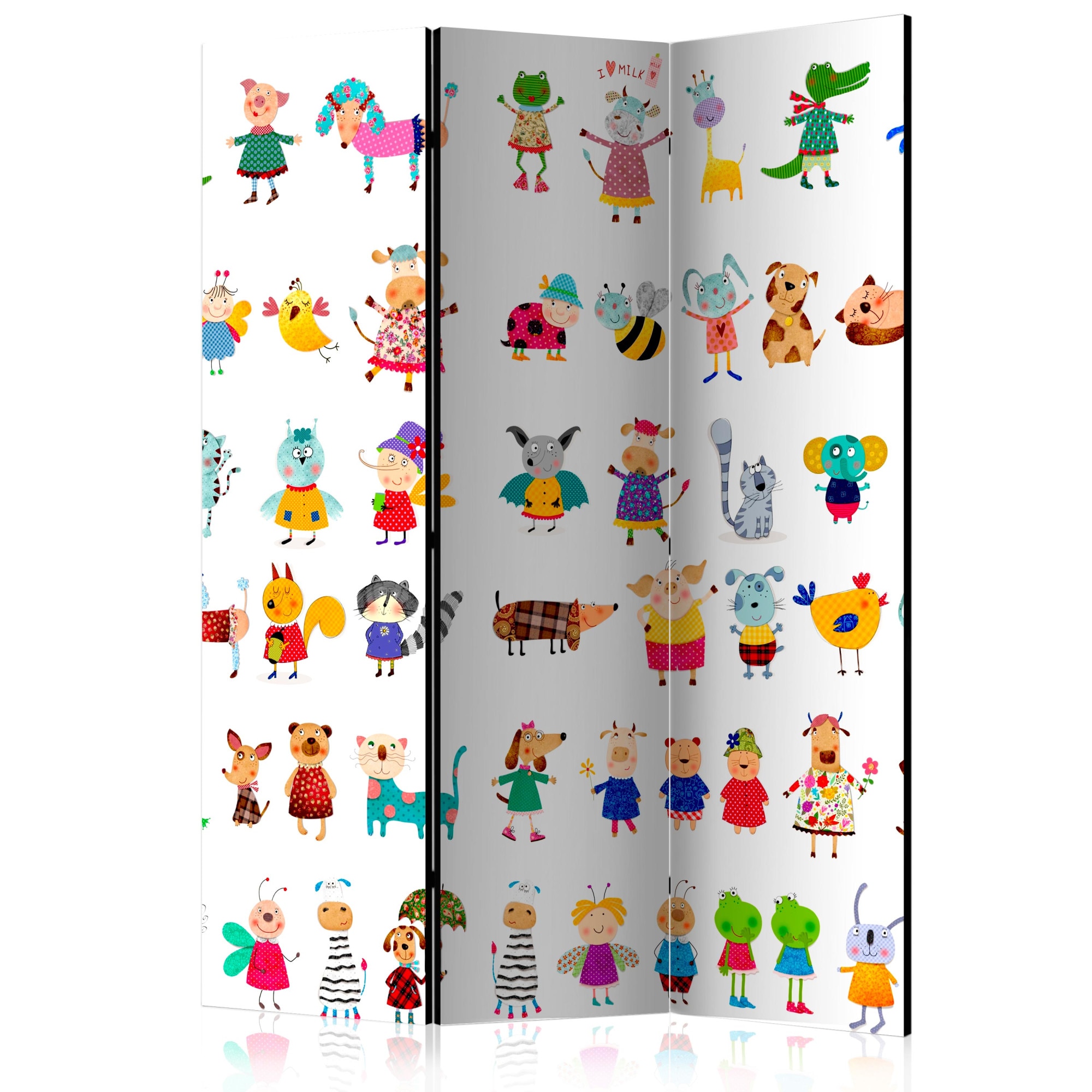 Paravan din 3 parti - Cartoon Pets - 135x172cm