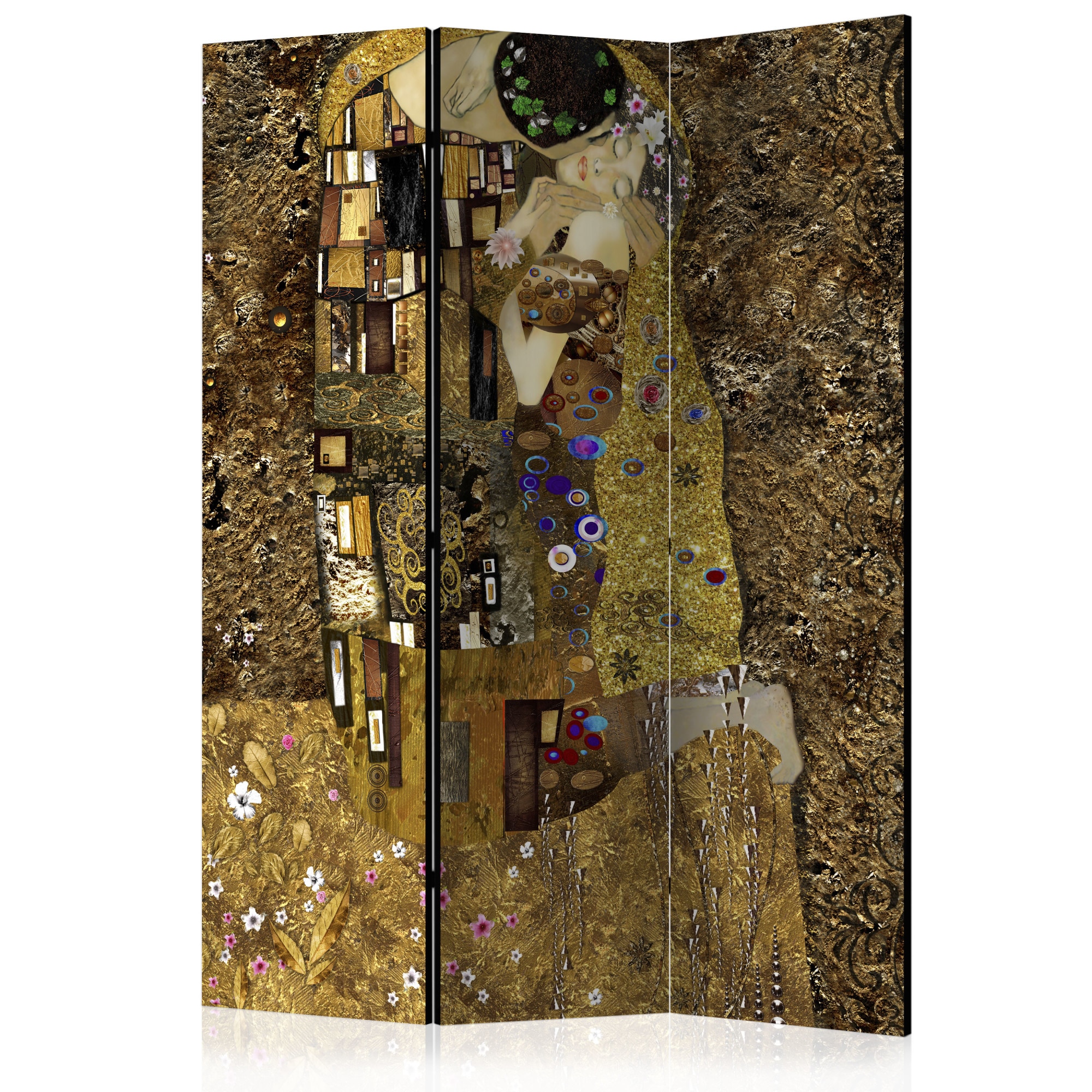 Paravan din 3 parti - Golden Kiss - 135x172cm