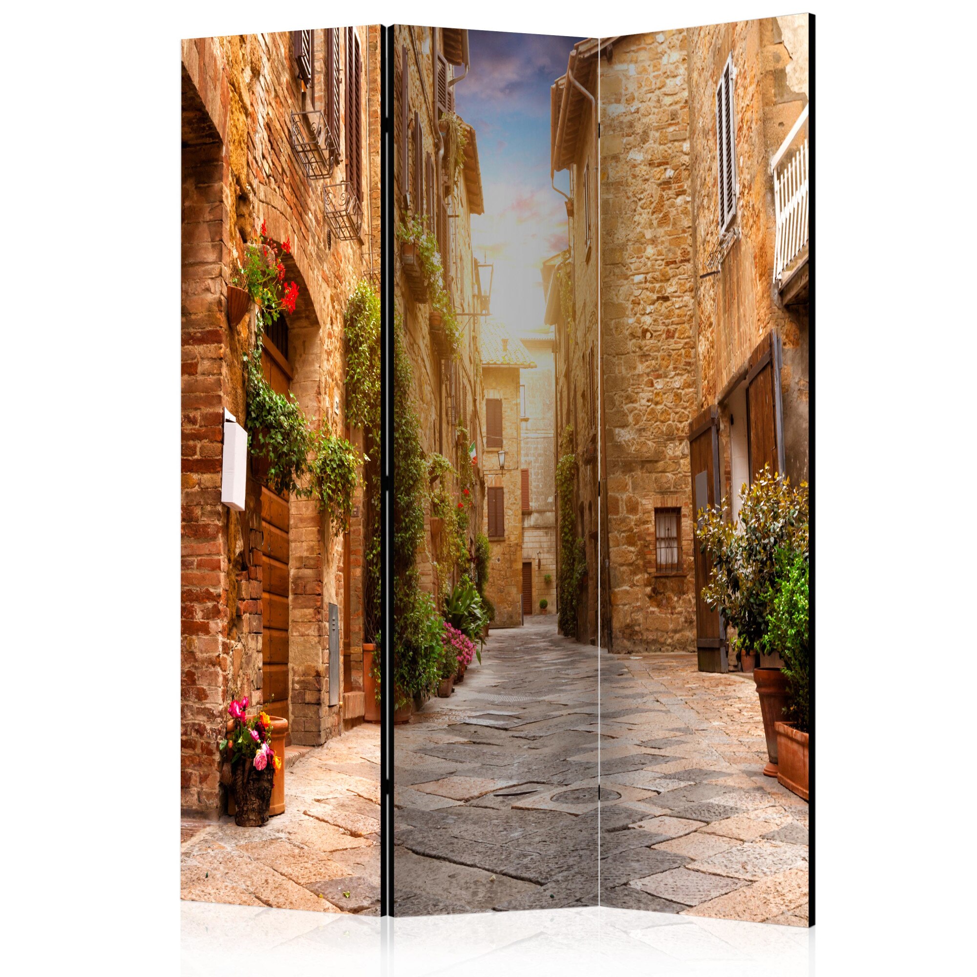 Paravan din 3 parti - Colourful Street in Tuscany - 135x172cm
