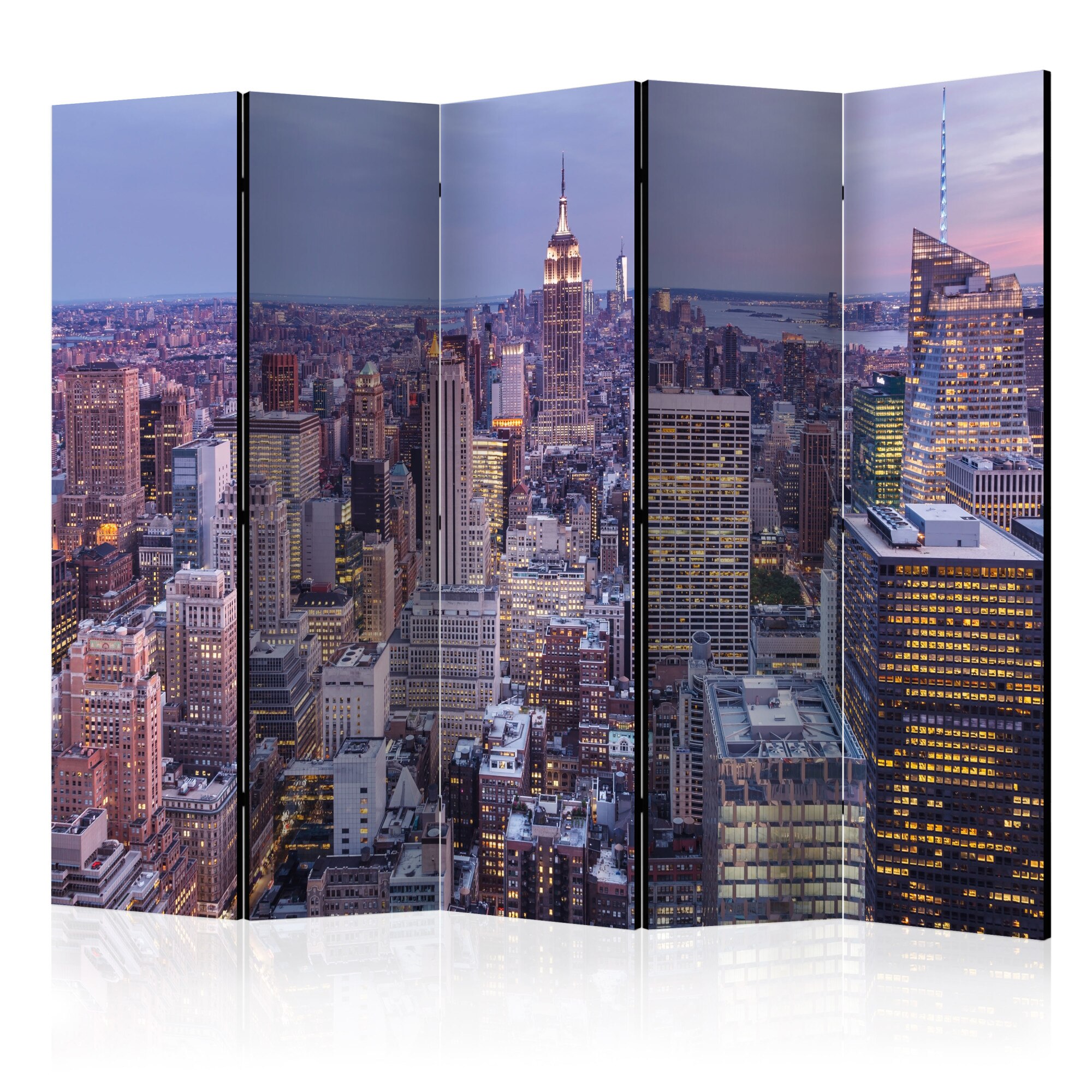 Paravan din 5 parti - Evening City II - 225x172cm