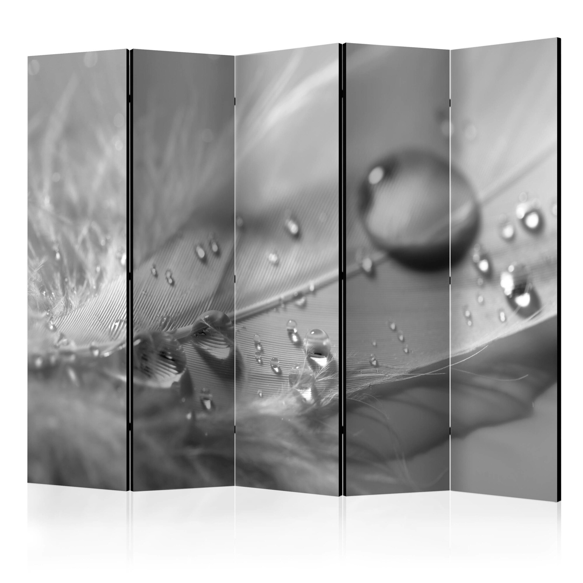 Paravan din 5 parti - Grey Feather II - 225x172cm