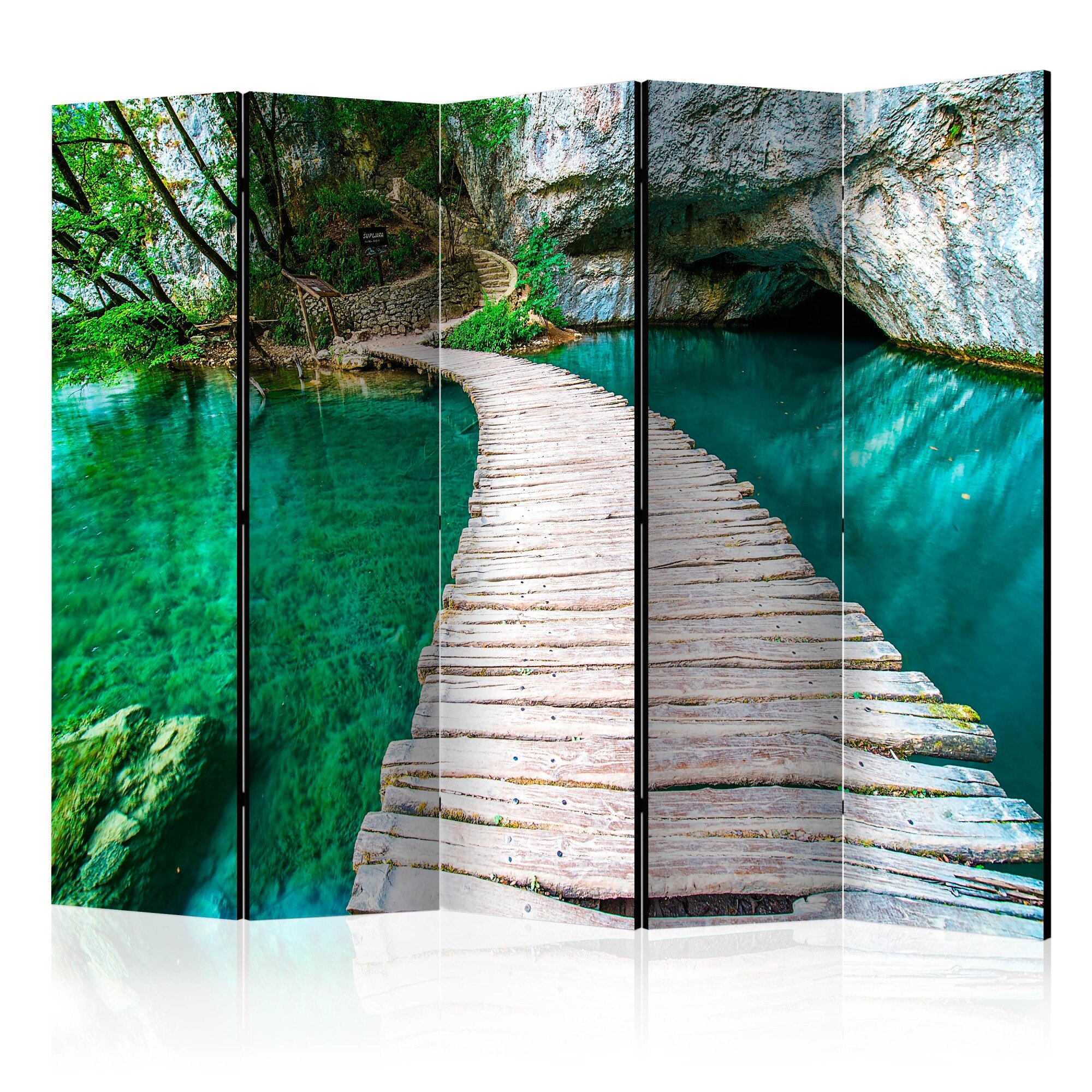 Paravan din 5 parti - Emerald Lake II - 225x172cm