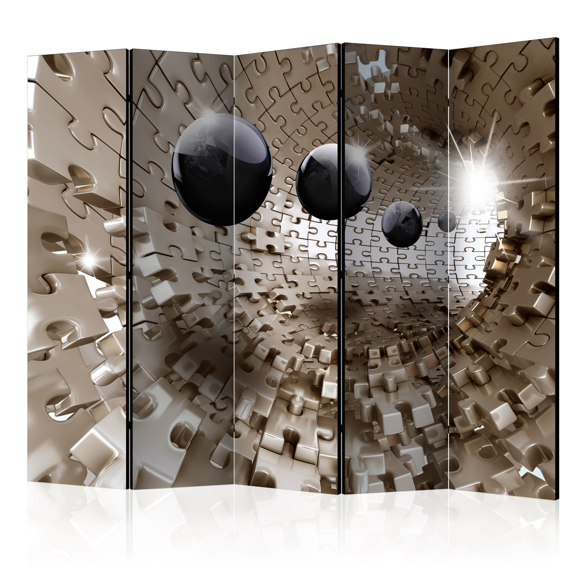 Paravan din 5 parti - Golden Jigsaw II - 225x172cm