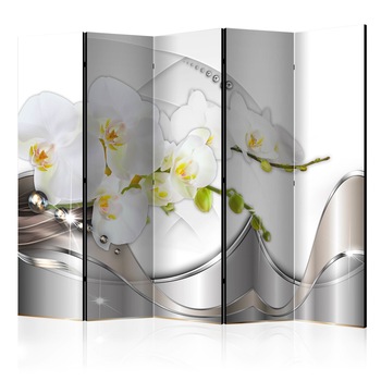 Paravan din 5 parti - Pearl Dance of Orchids II - 225x172cm Paravan din 5 parti - Pearl Dance of Orchids II - 225x172cm