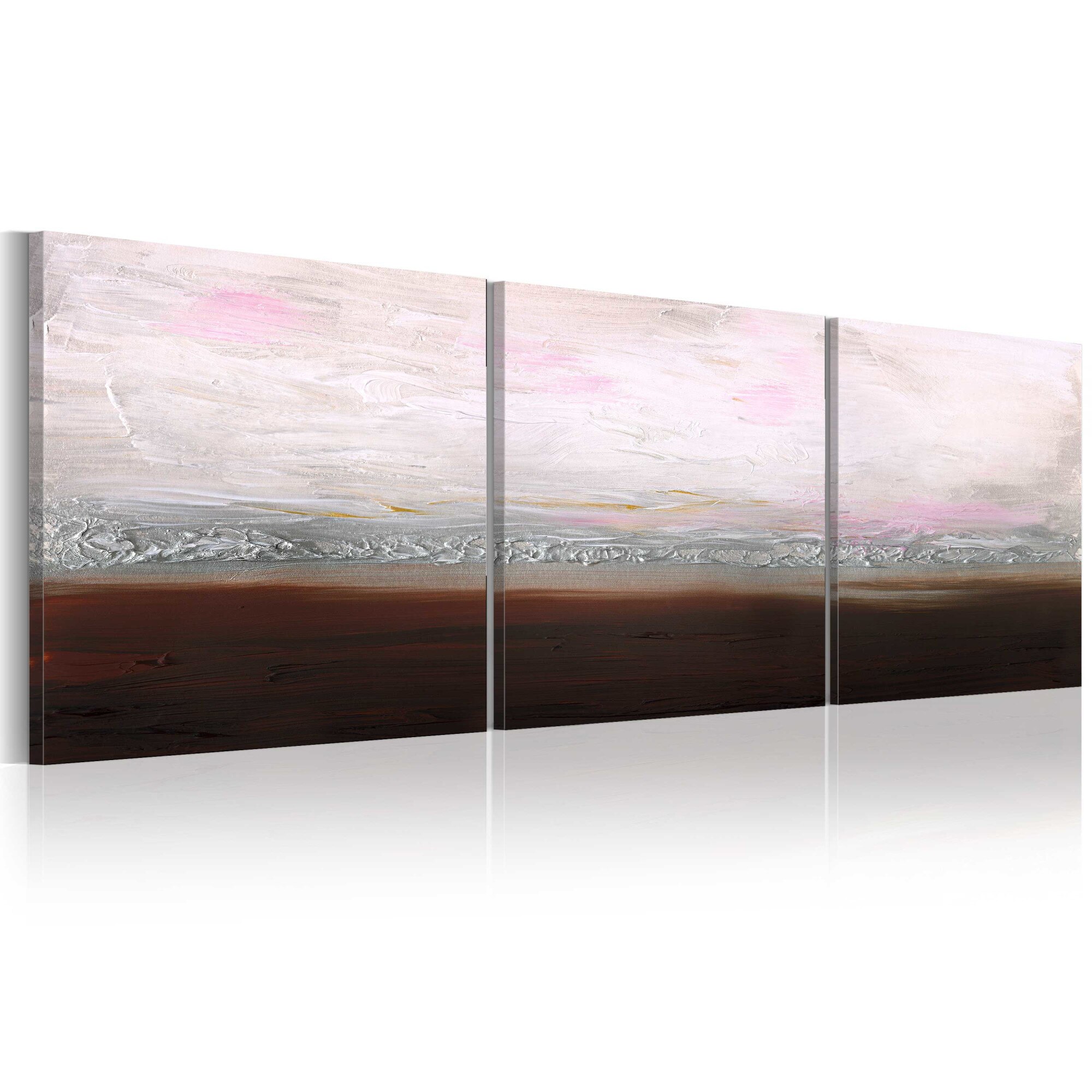Tablou pictat manual - Coasta calda - 3 piese - 150 x 50 cm