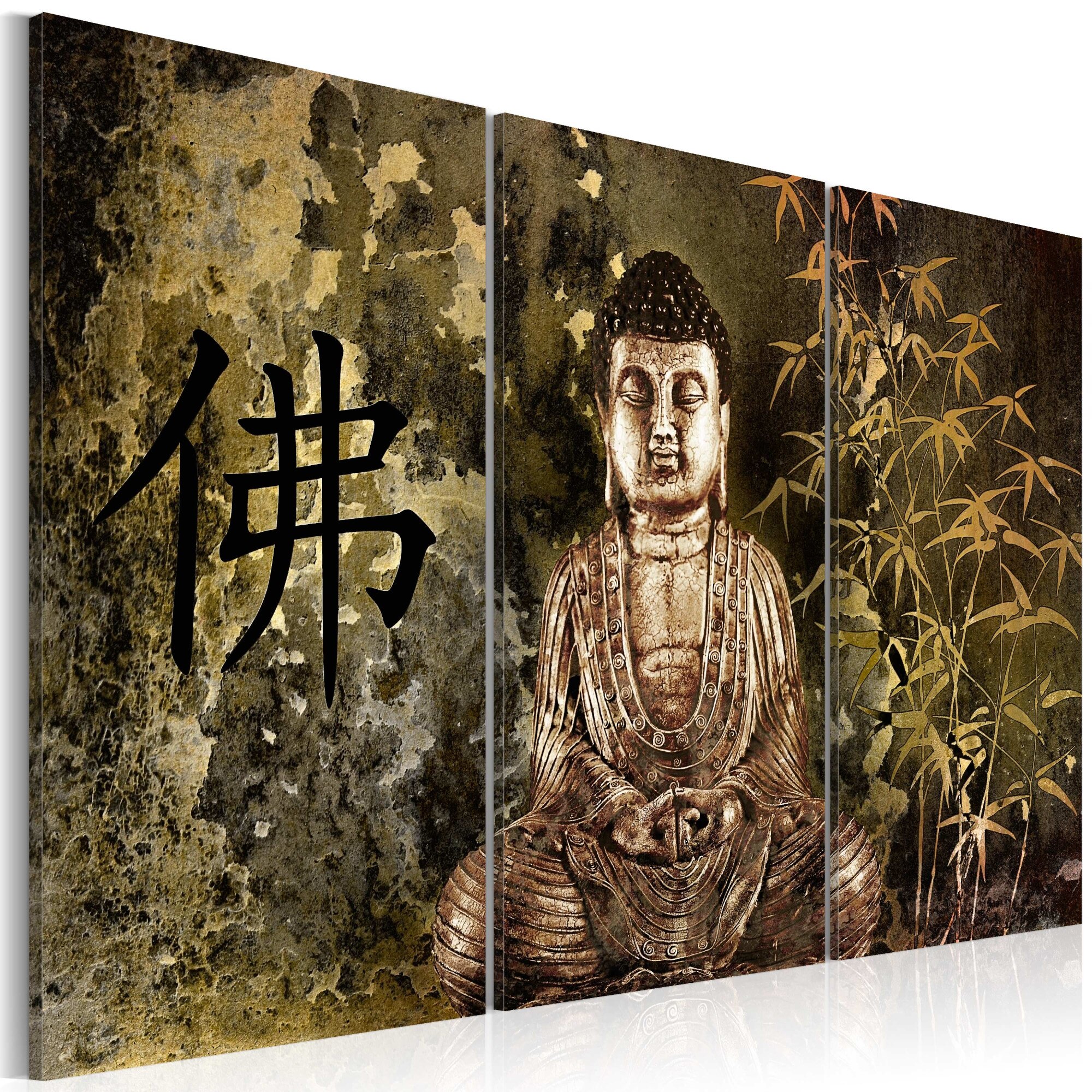 Tablou canvas 3 piese - statuia lui Buddha - 120x80 cm