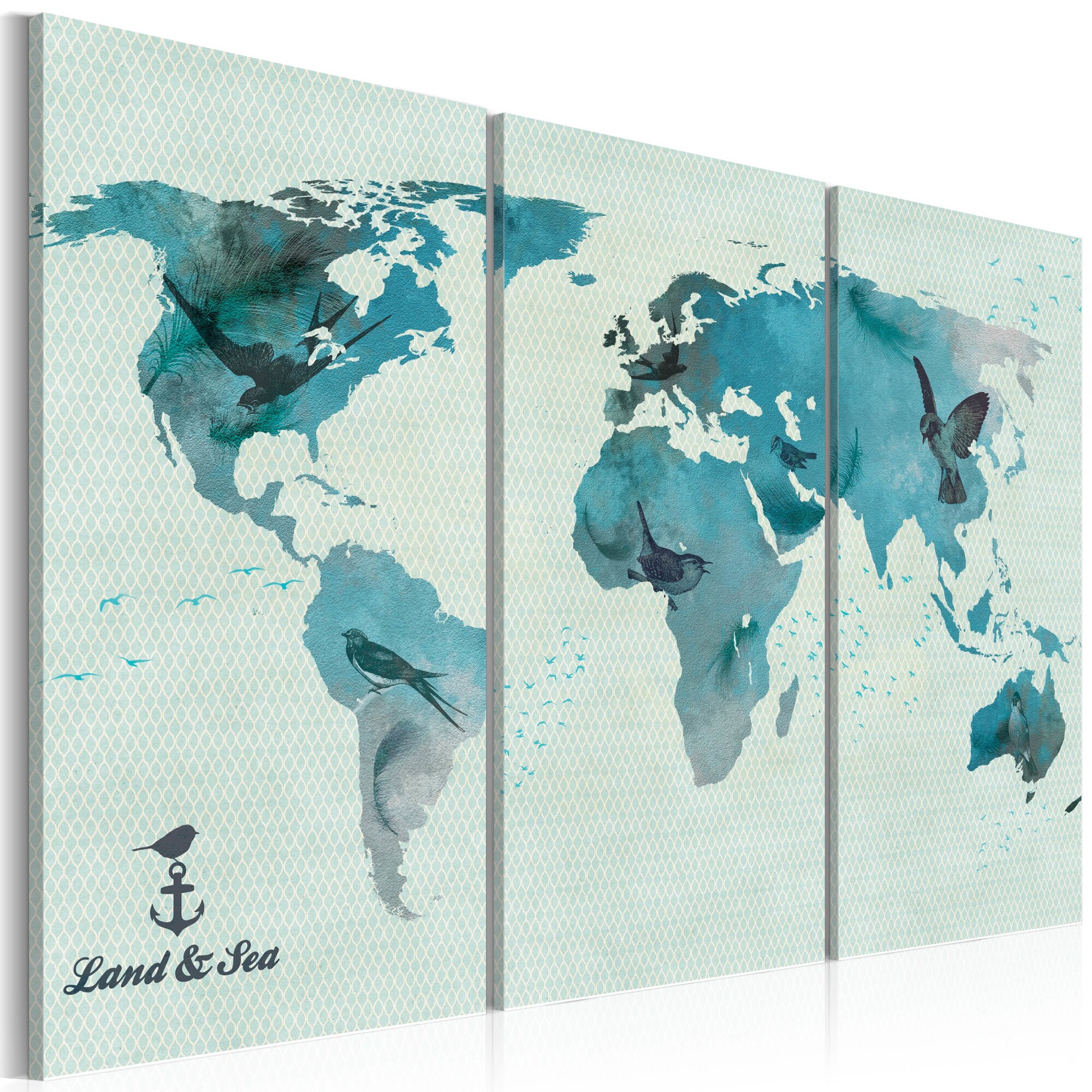 Tablou canvas 3 piese - Migratia aviara triptica - 60x40 cm