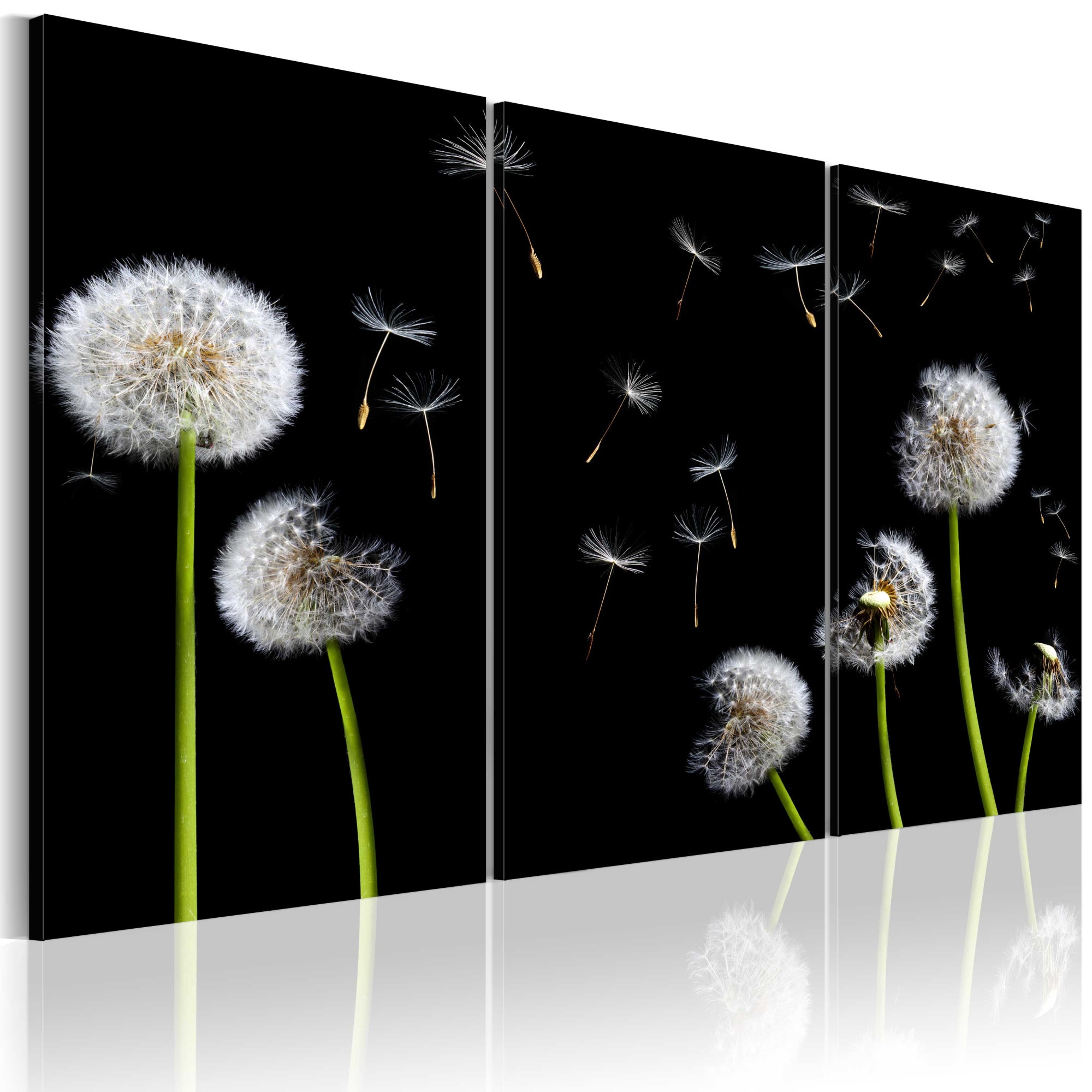 Tablou canvas 3 piese - Dandelioane de familie - 60x40 cm
