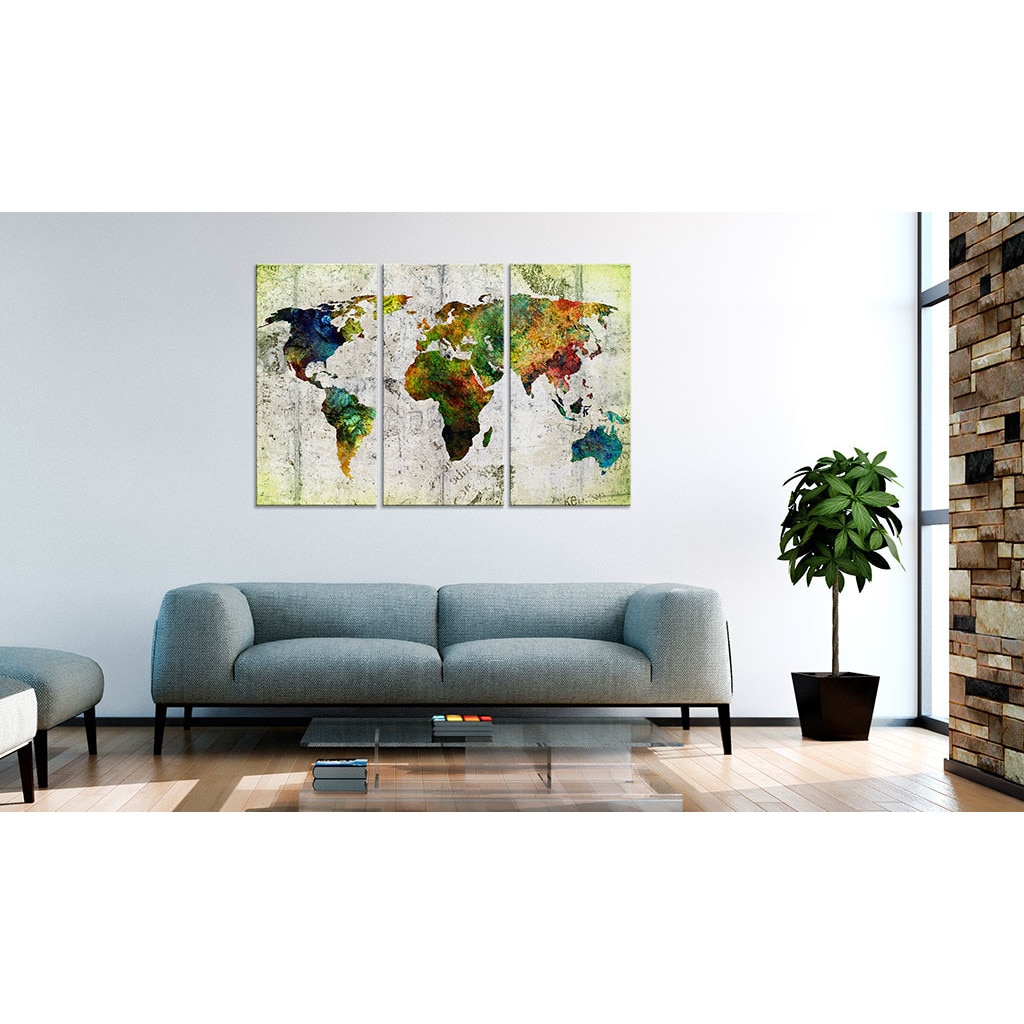 Tablou canvas 3 piese - Calatorii_colorate_90 x 60 cm