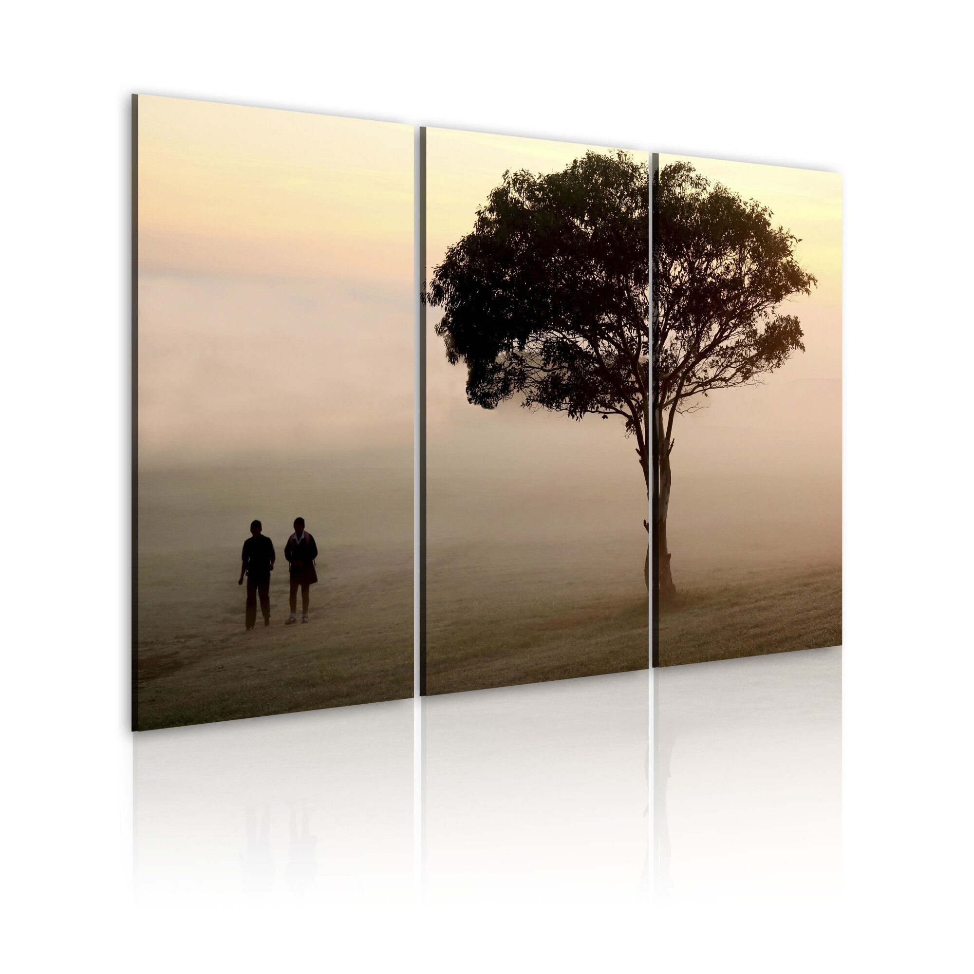 Tablou canvas 3 piese - Plimbarea de dimineata - 60x40 cm