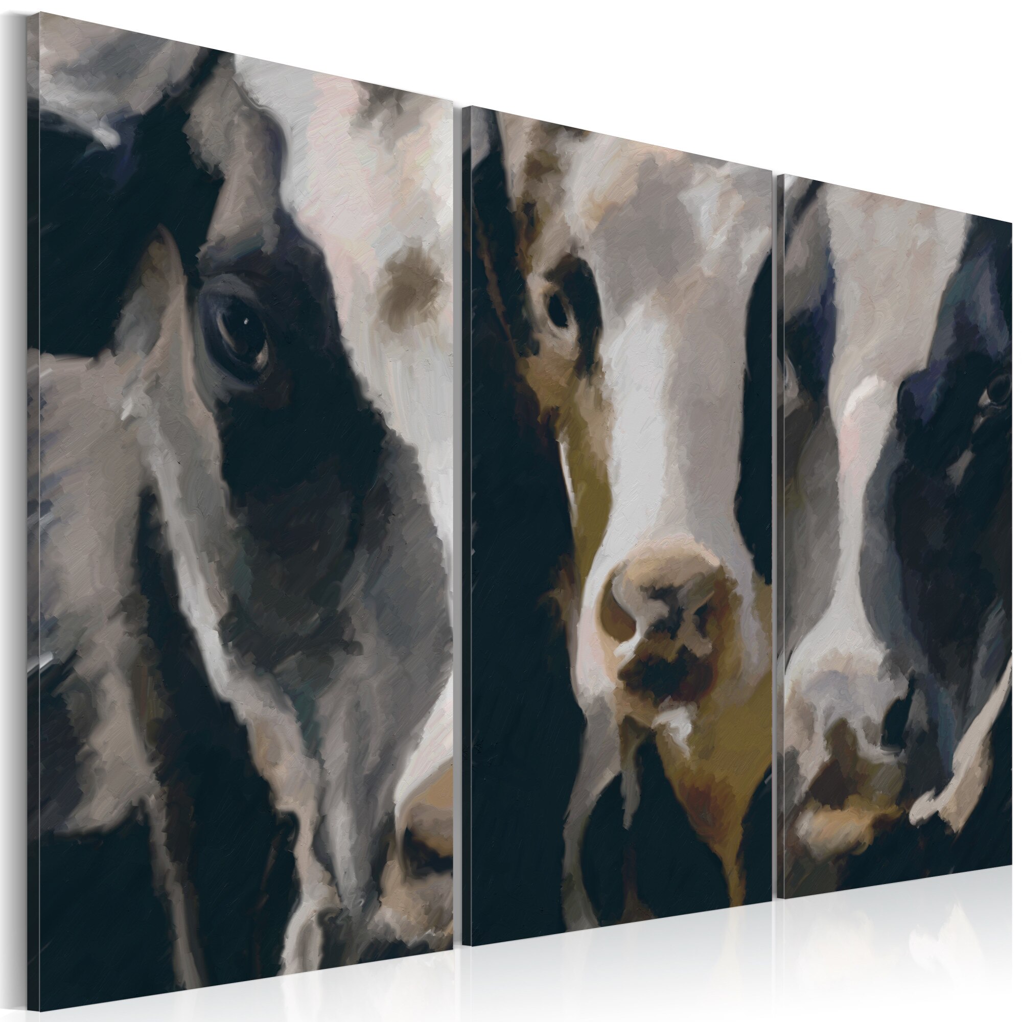 Tablou canvas 3 piese - Vaca piebald - 120x80 cm