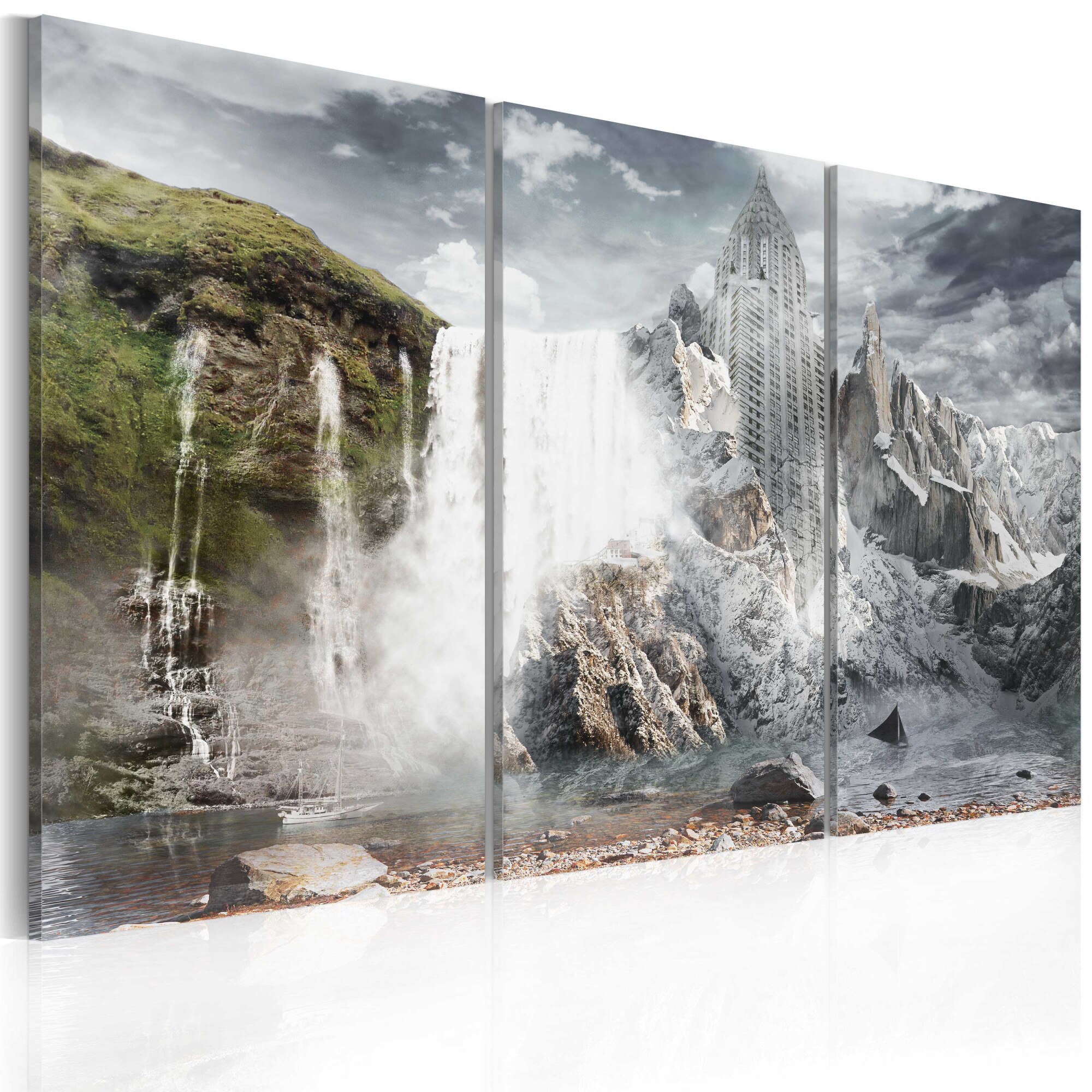 Tablou canvas 3 piese - Procesul de urbanizare - 60x40 cm