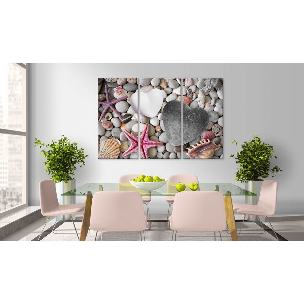 Tablou canvas 3 piese - Pietricele de dragoste - 60x40 cm