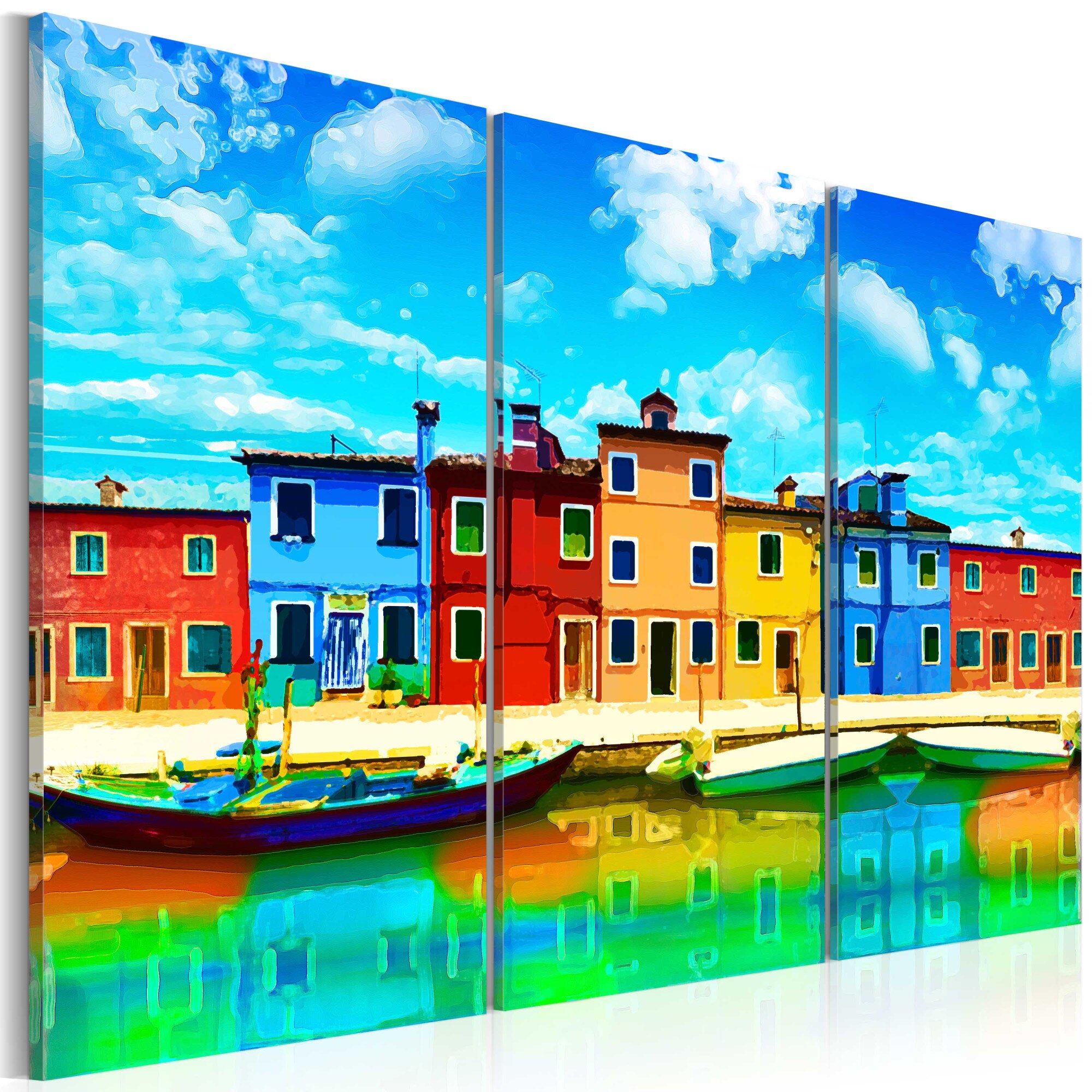 Tablou canvas 3 piese - Duminica dimineata la Venetia - 120x80 cm