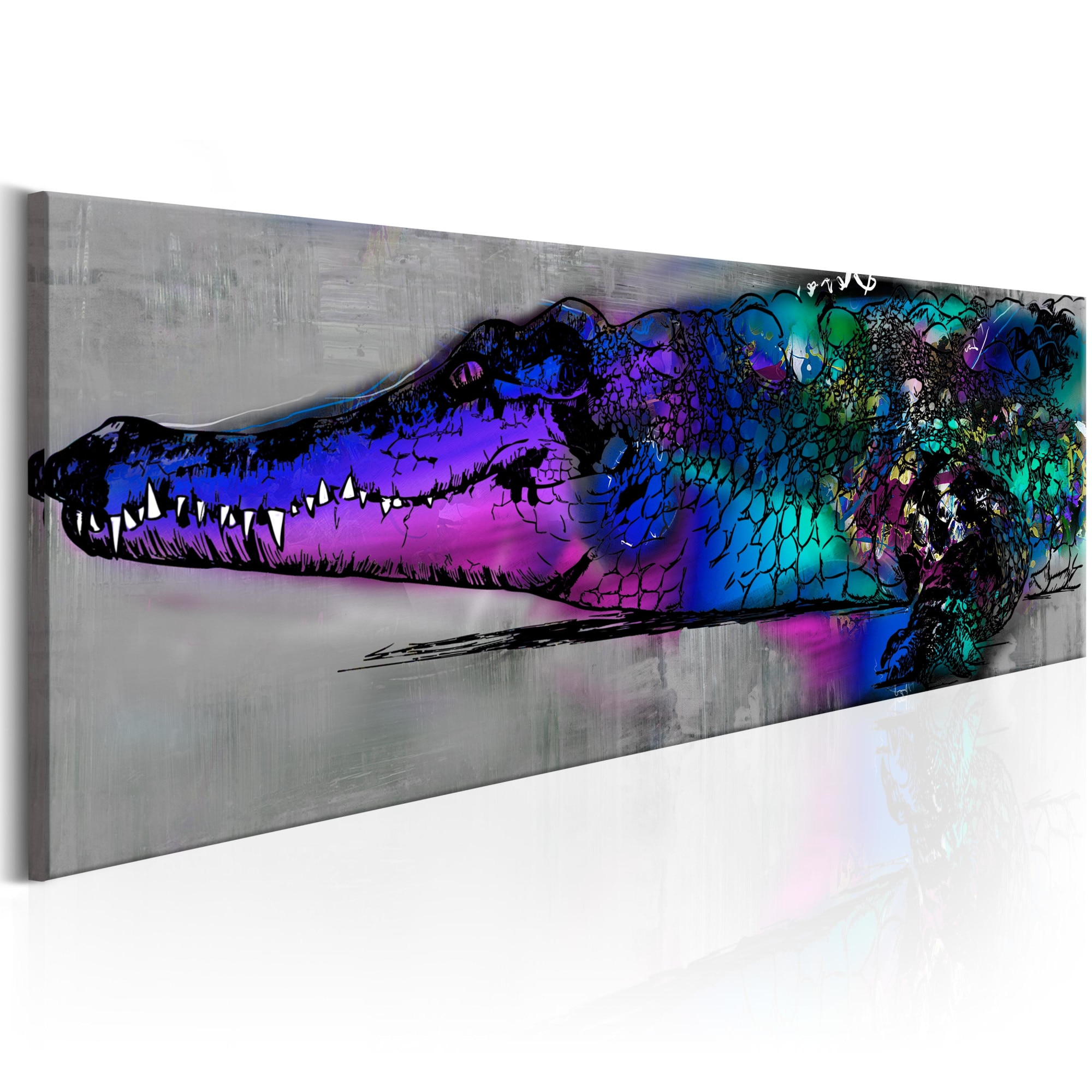 Tablou canvas - Albastru aligator - 150x50 cm