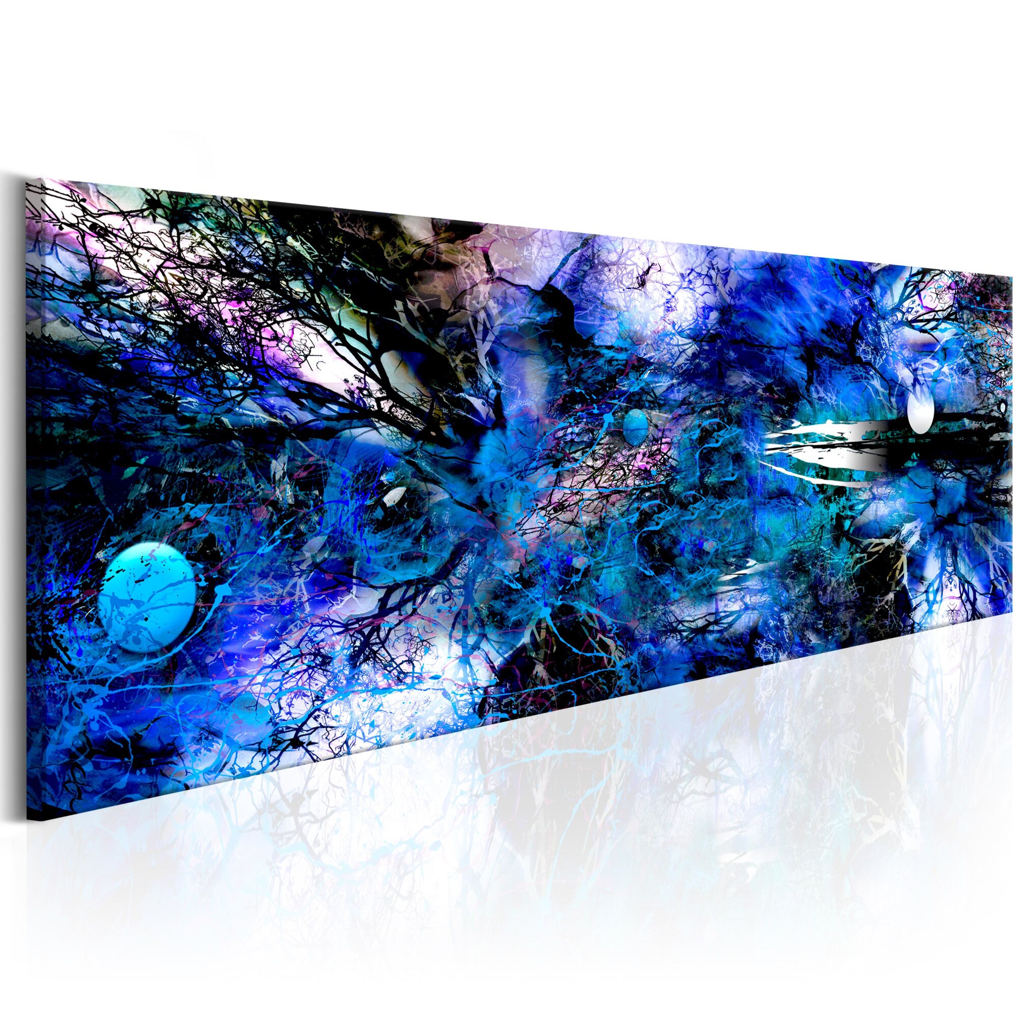 Tablou canvas - Albastru artistic haos - 150x50 cm