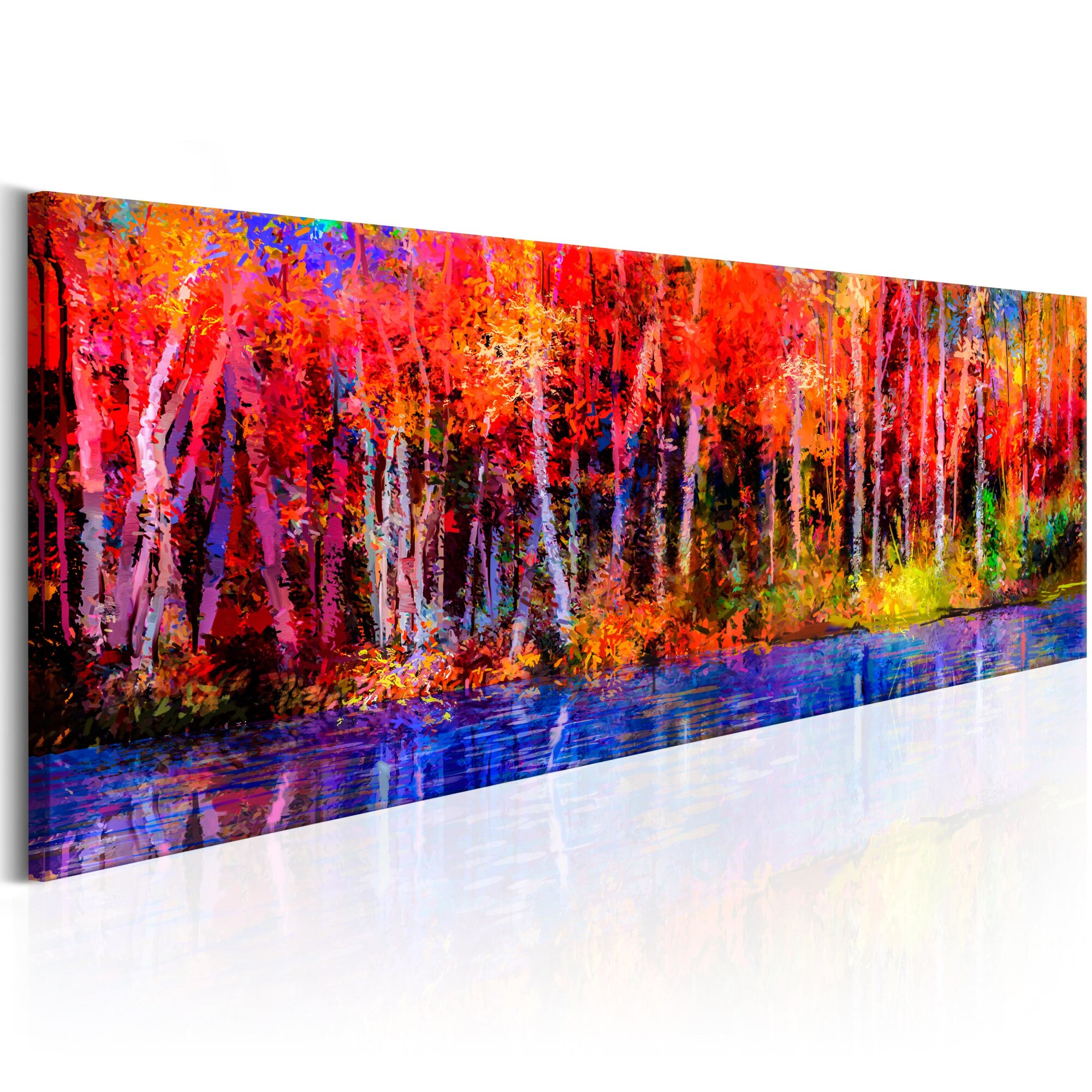 Tablou canvas - Copaci de toamna colorati - 135x45 cm