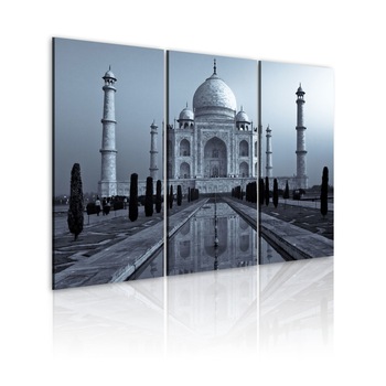 Tablou canvas 3 piese - Taj Mahaj noaptea, India - 60x40 cm Tablou canvas 3 piese - Taj Mahaj noaptea, India - 60x40 cm