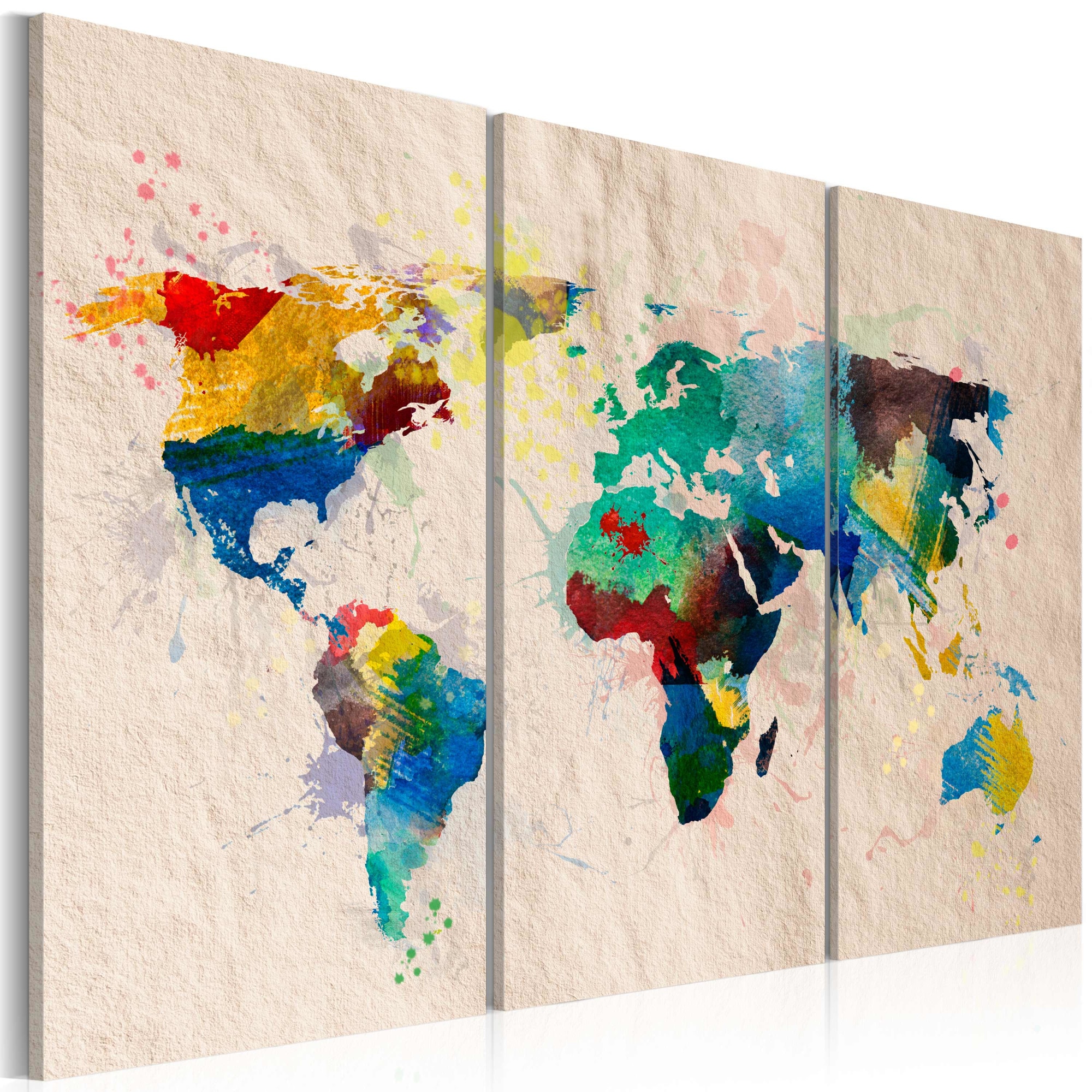 Tablou canvas 3 piese - Lumea de culori triptych - 60x40 cm