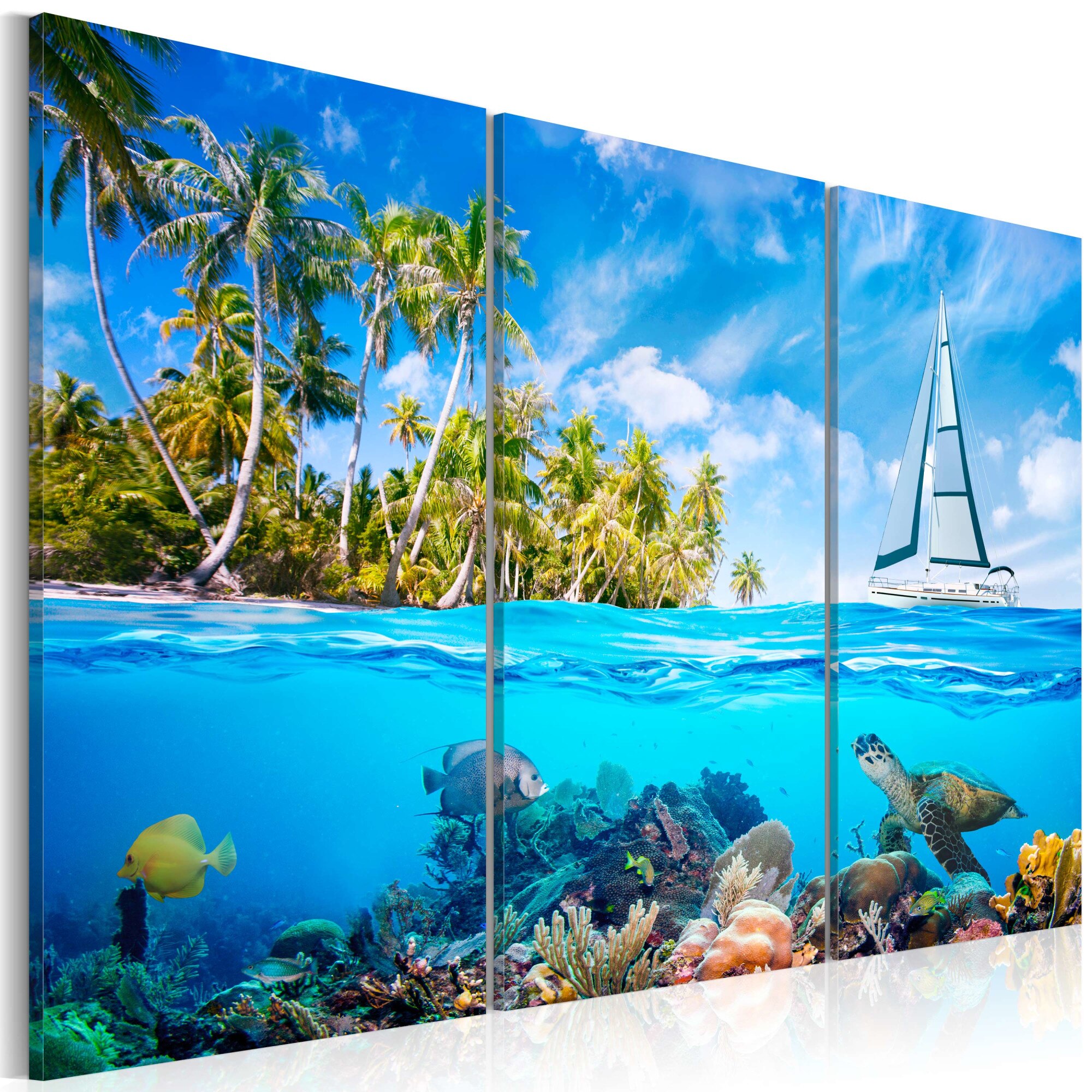 Tablou canvas 3 piese - Vacante Insorite - 60x40 cm
