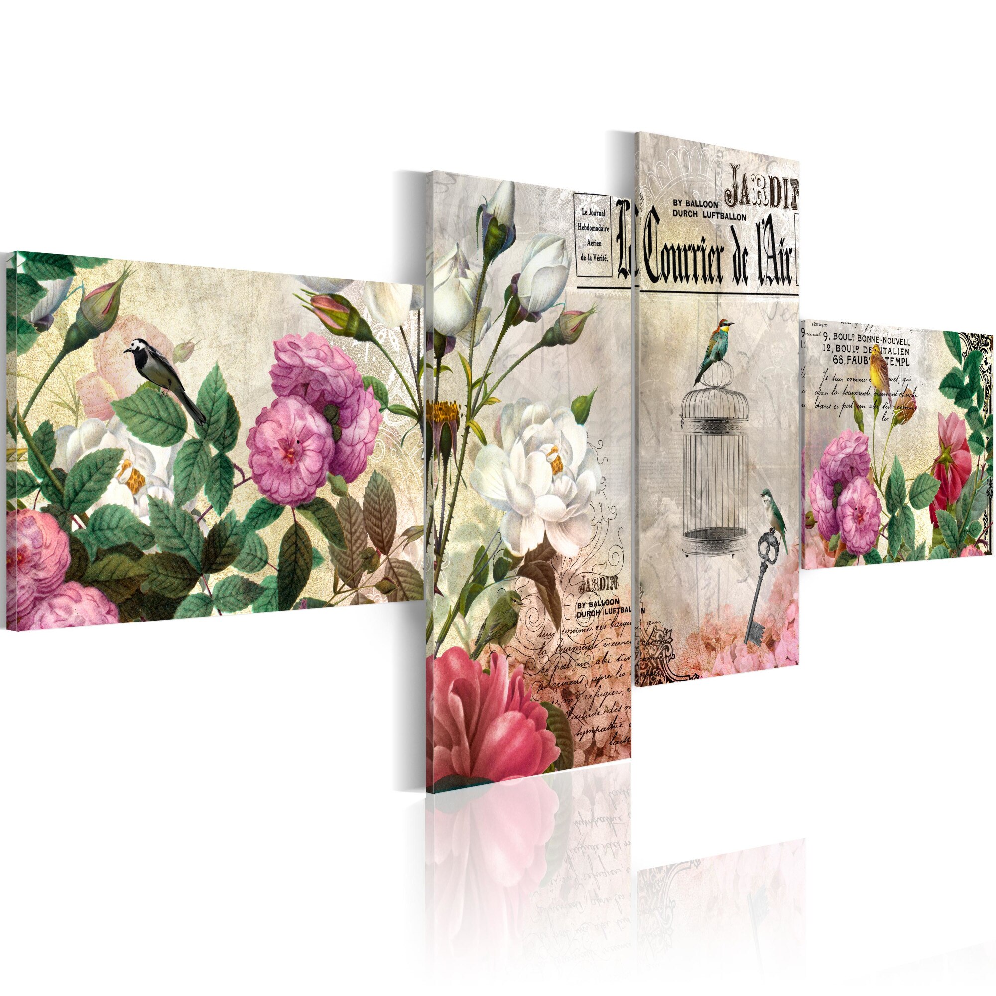 Tablou canvas 4 piese - Micul cantaret - 200x90 cm