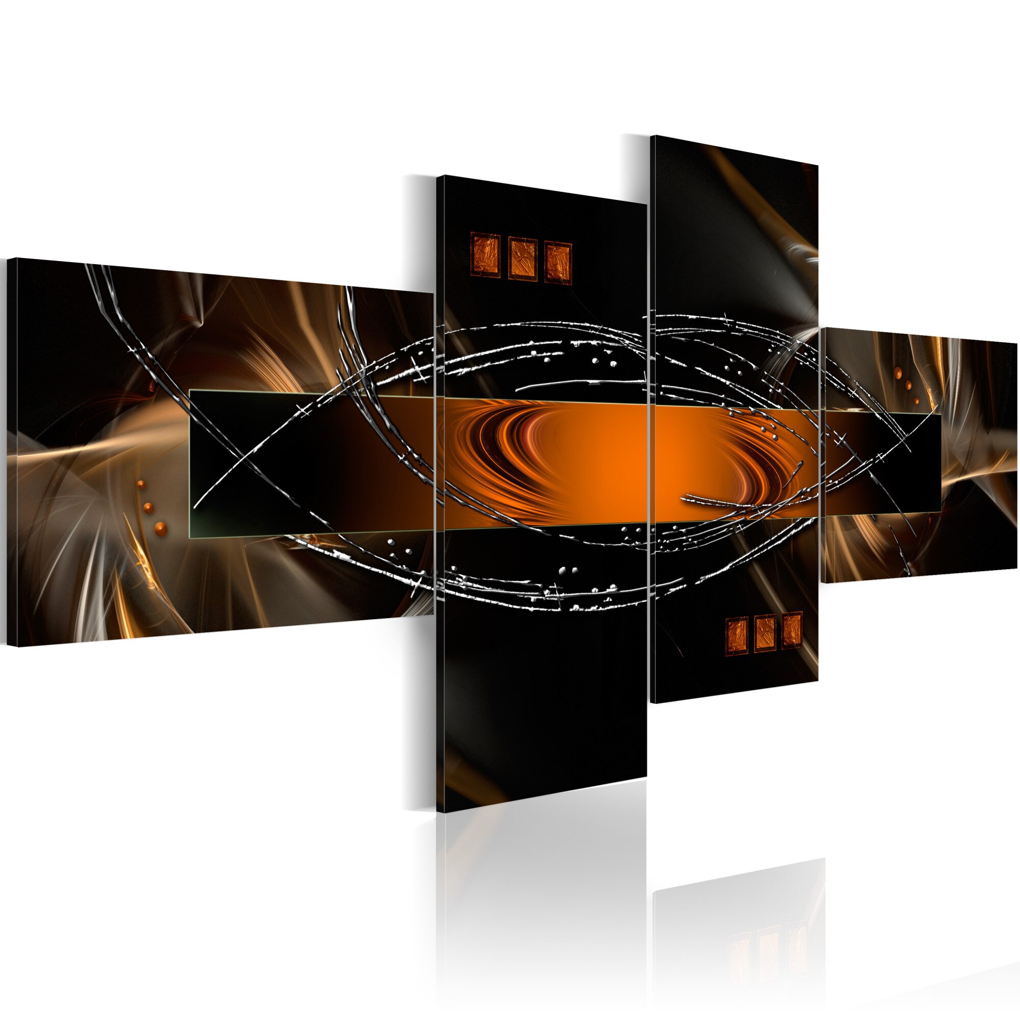 Tablou canvas 4 piese - Inmuiata In caramel - 100x45 cm