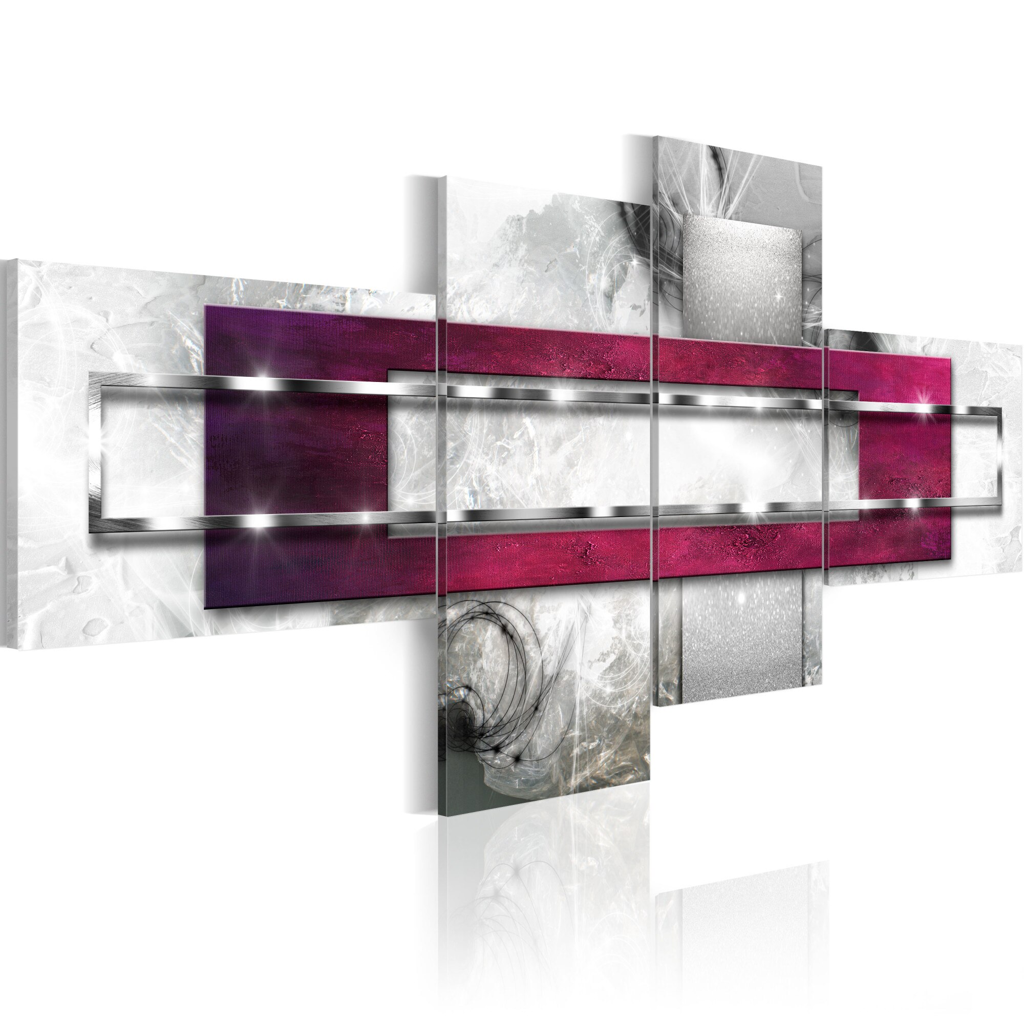 Tablou canvas 4 piese - Zmeura editie - 100x45 cm