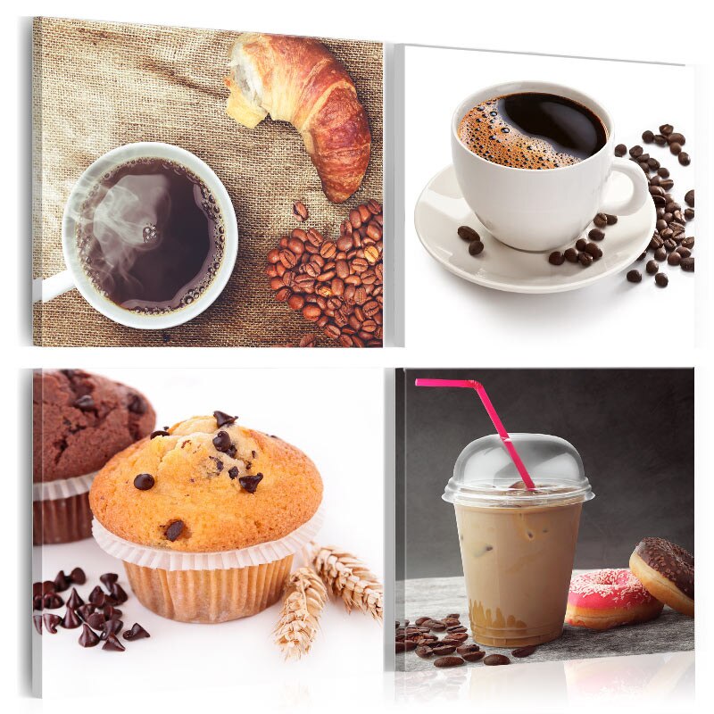 Tablou canvas 4 piese - Asuce micul dejun - 40x40 cm