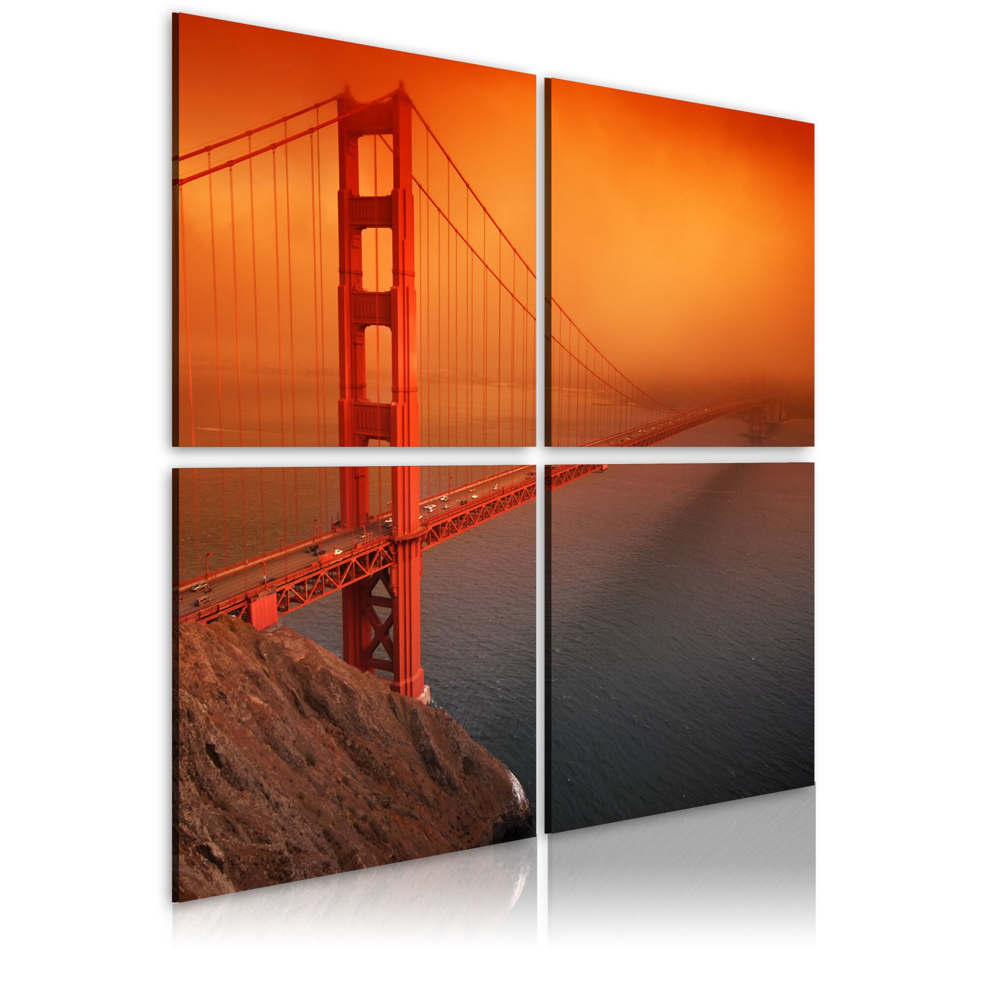 Tablou canvas 4 piese - San Francisco Podul Golden Gate - 80x80 cm