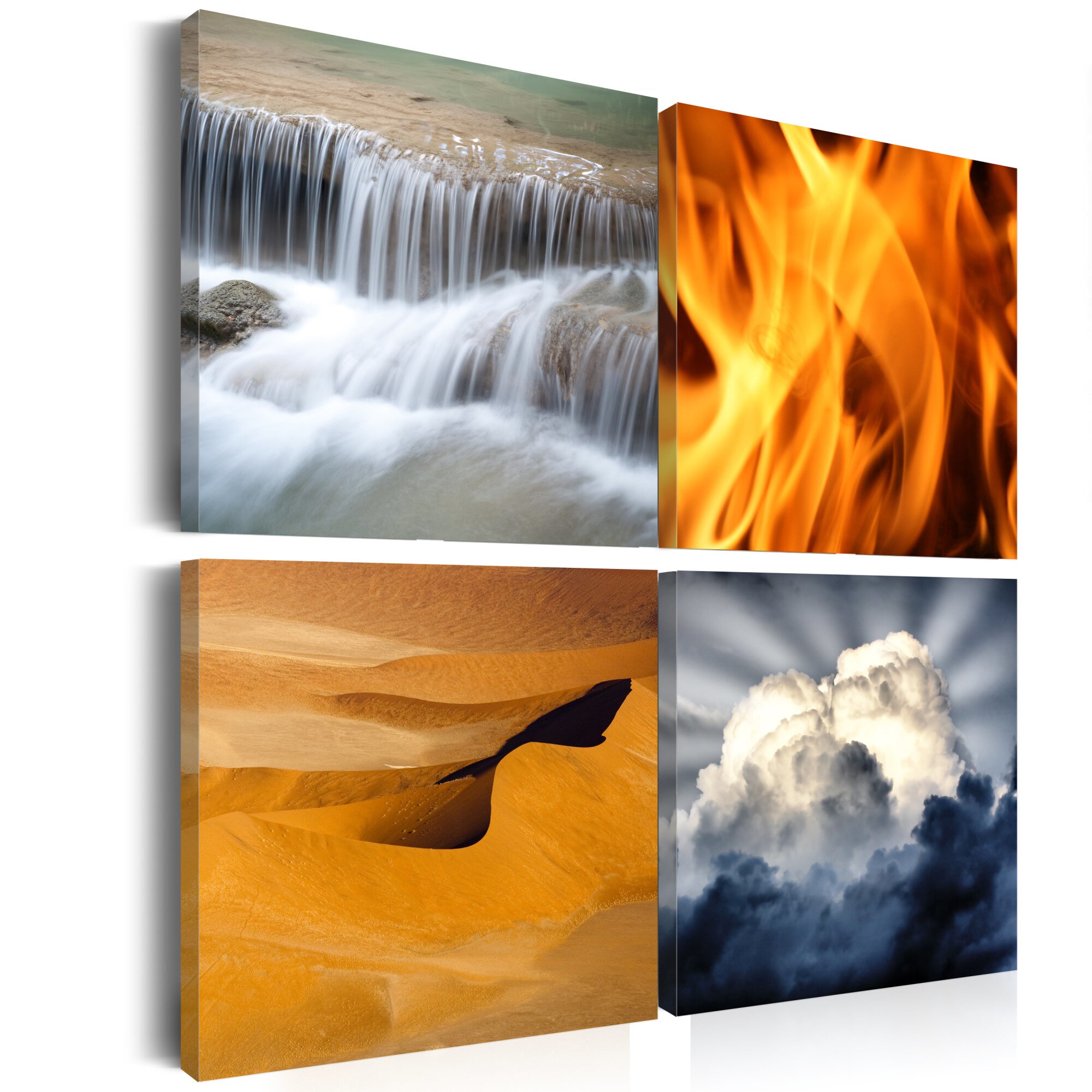 Tablou canvas 4 piese - Diversitatea naturii - 40x40 cm