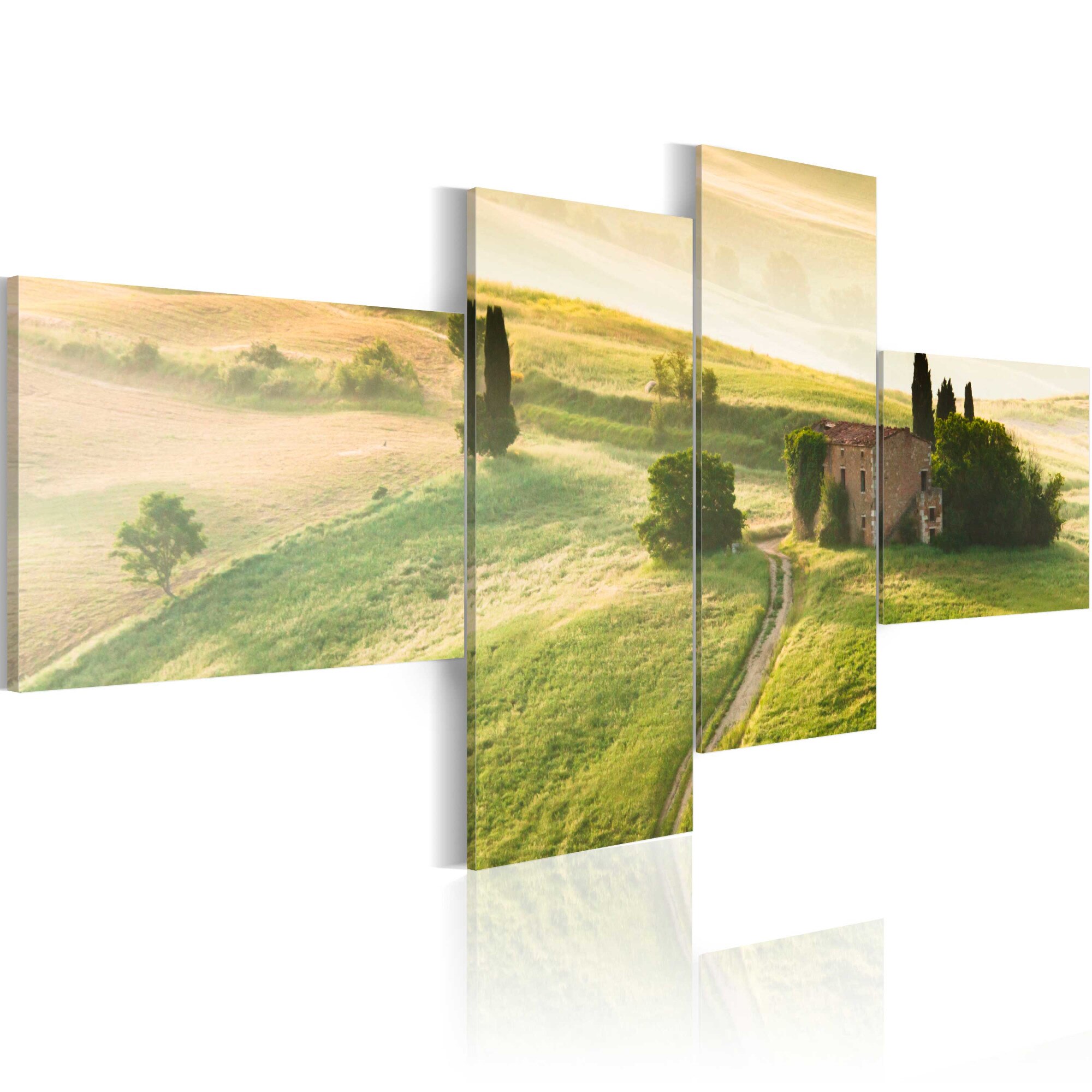 Tablou canvas 4 piese - Trandafirul Toscanei - 100x45 cm
