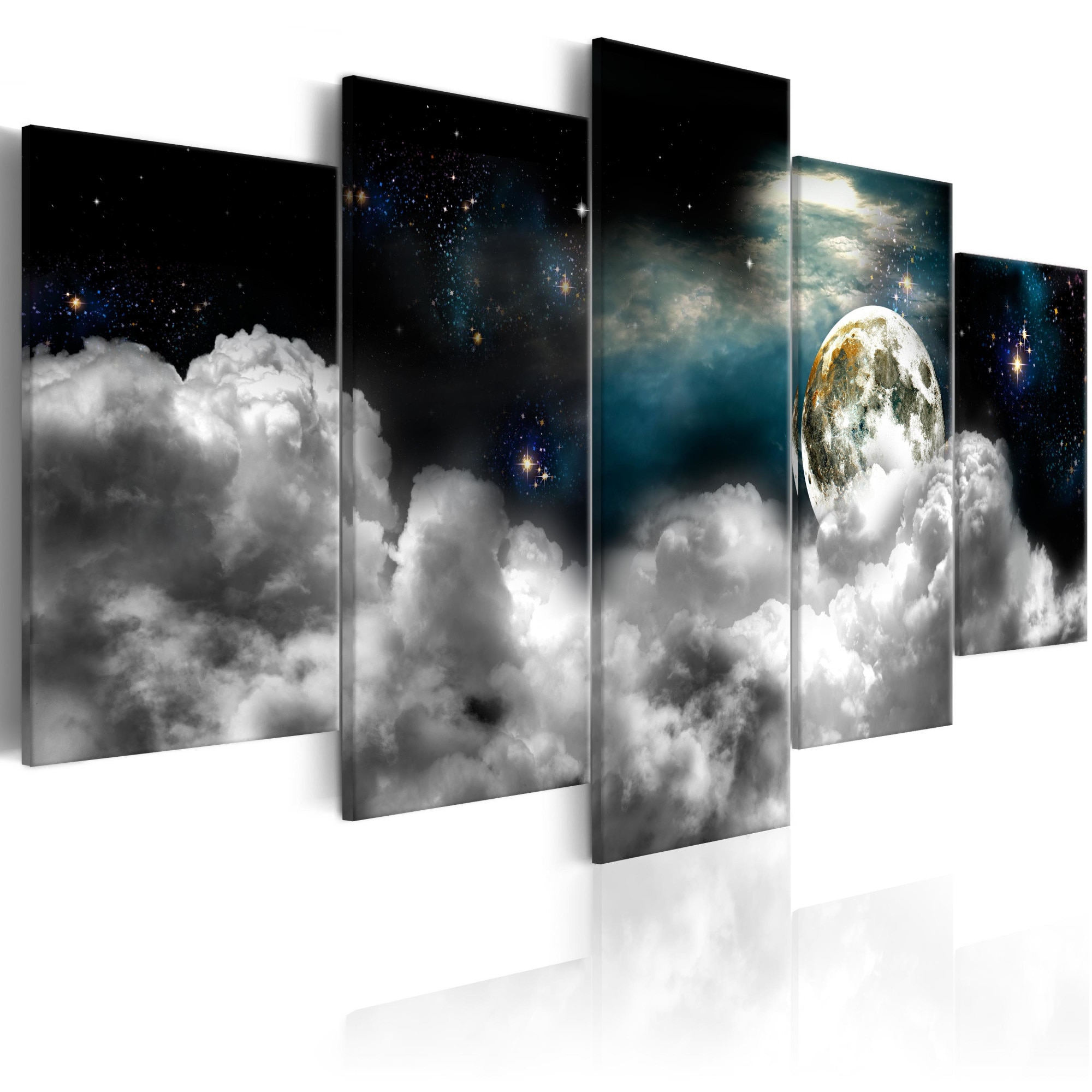 Tablou canvas 5 piese - Magic Night II - 100x50 cm