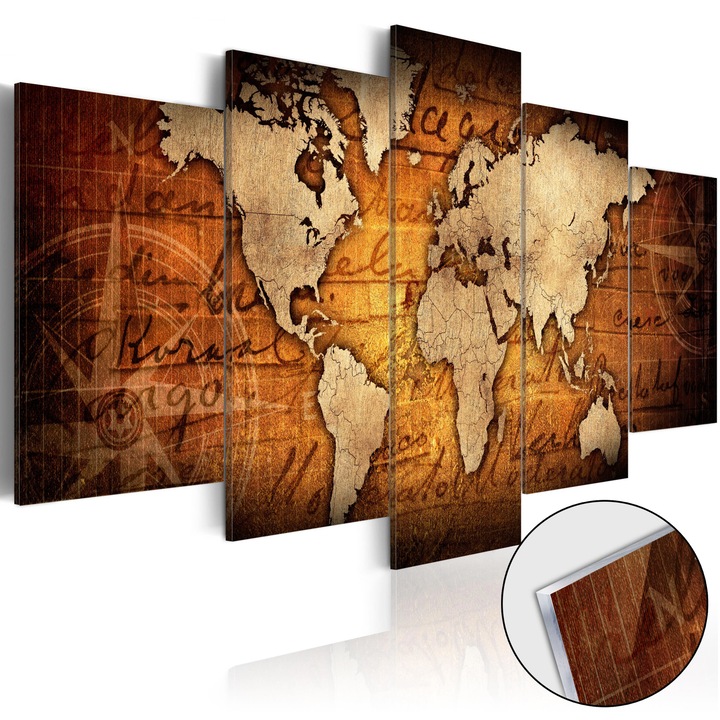 Akrilüveg kép Artgeist Acrylic prints – Bronze map I, 200 x 100 cm