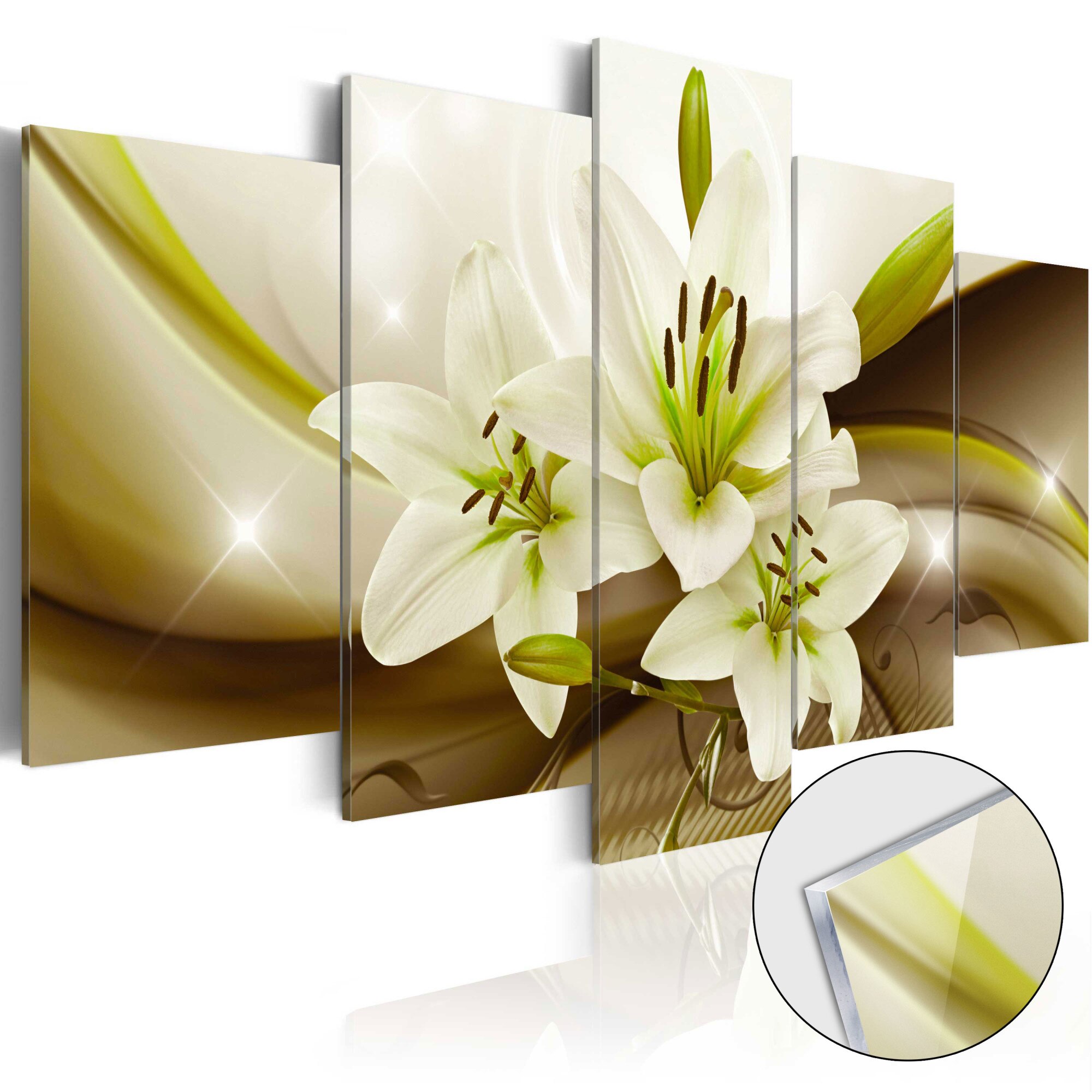 Imagine pe sticla acrilica - Lily moderna - Tablou 5 piese - 100 x 50 cm