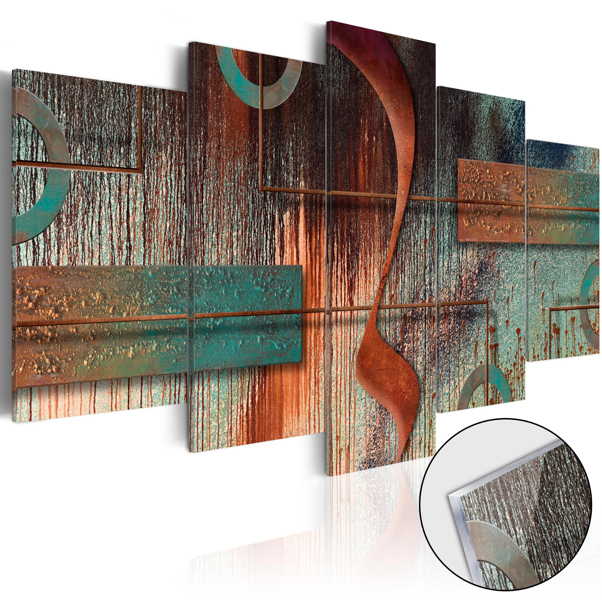 Imagine pe sticla acrilica - Melodie abstracta - Tablou 5 piese - 200 x 100 cm