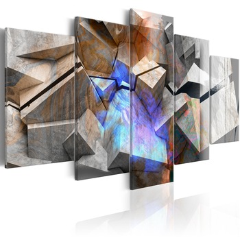 Tablou canvas 5 piese - Cuburi abstracte - 100x50 cm Tablou canvas 5 piese - Cuburi abstracte - 100x50 cm