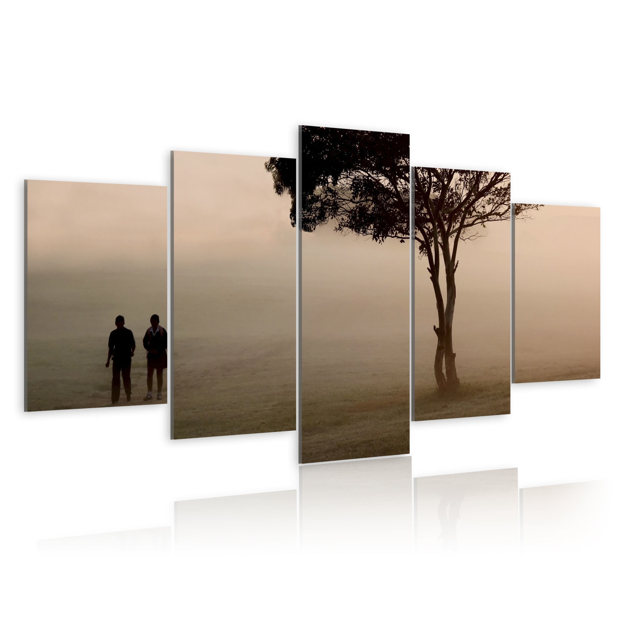 Tablou canvas 5 piese - Trezeste-te In ceata - 100x50 cm