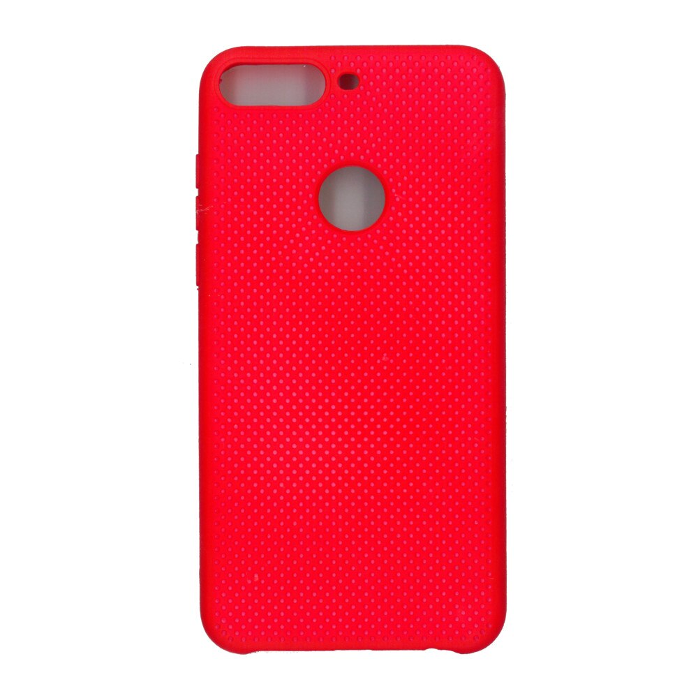 Husa din silicon cu perforatii, Eurocell, pentru Huawei Y7 2018, rosu