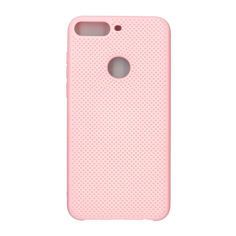 Husa din silicon cu perforatii, Eurocell, pentru Huawei Y7 2018, roz