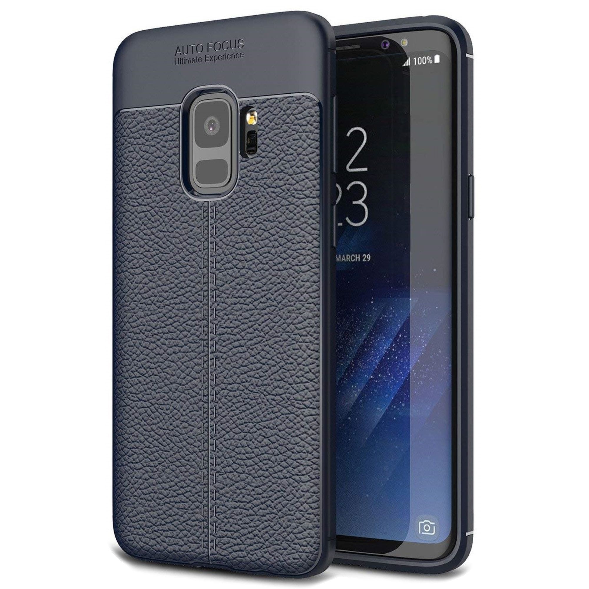 Husa Samsung Galaxy S9 - Silicon Tpu Brused Grain - albastru