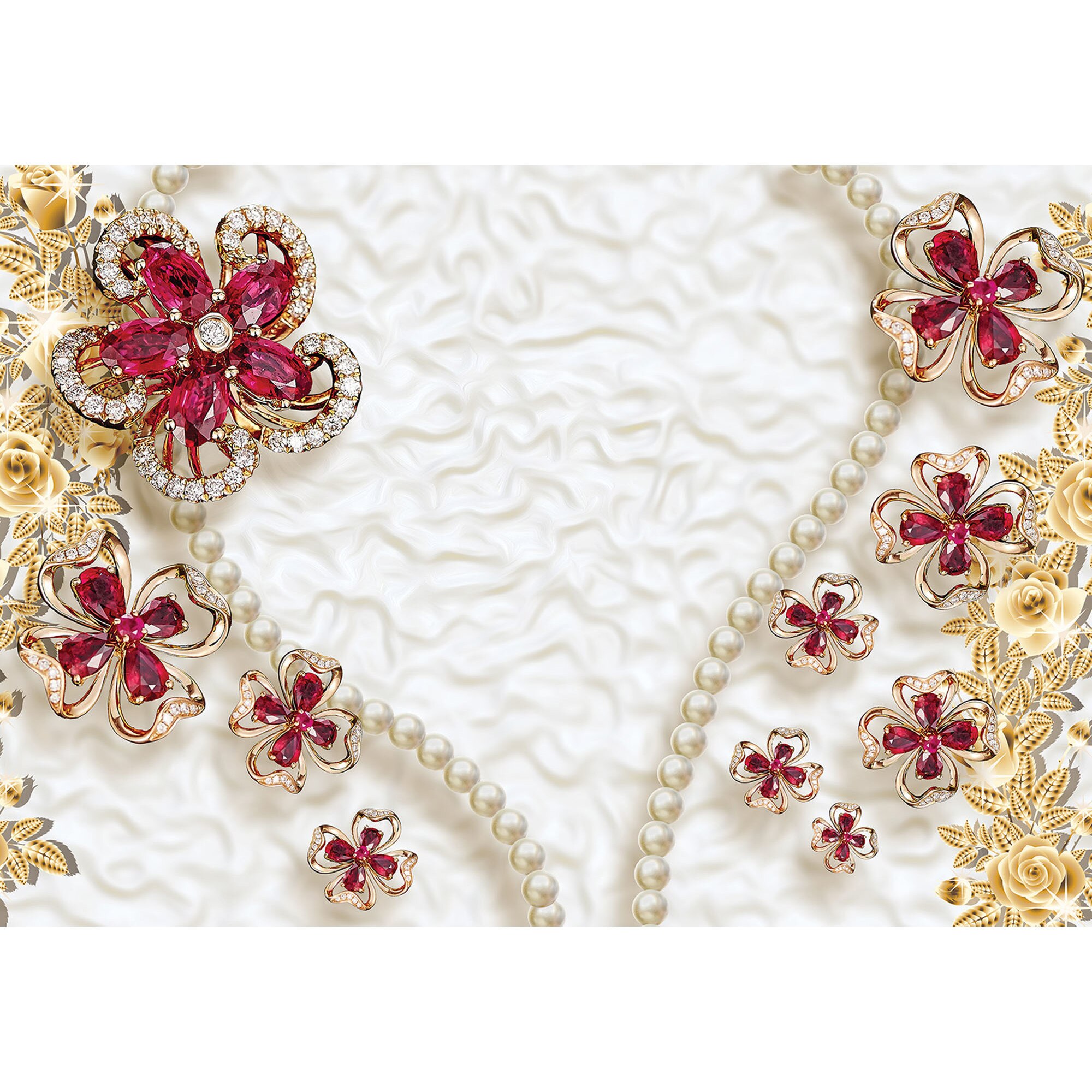 Fototapet DEGRETS 83490 Diamante, perle si aur 3D 184x254cm