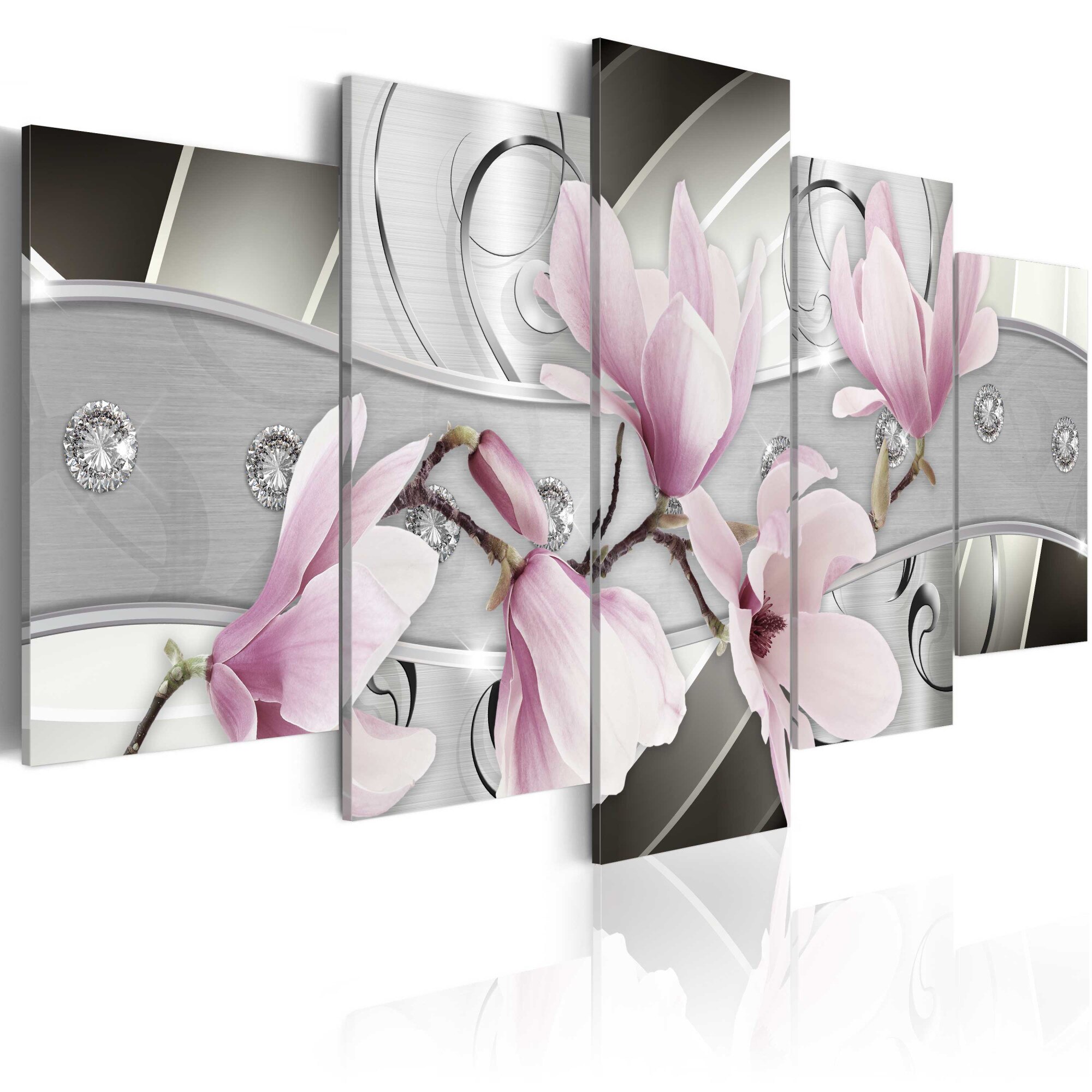 Tablou canvas 5 piese - Steel Magnolias - 100x50 cm