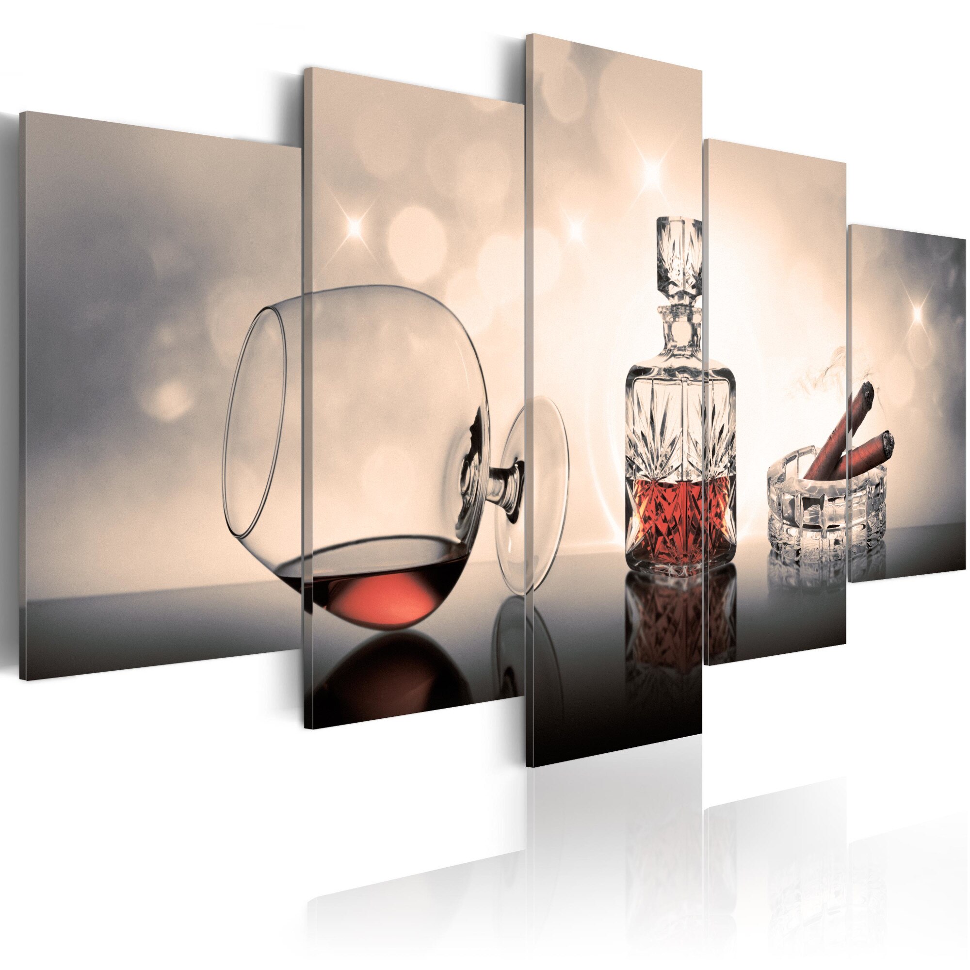 Tablou canvas 5 piese - Simboluri ale prosperitatii - 100x50 cm