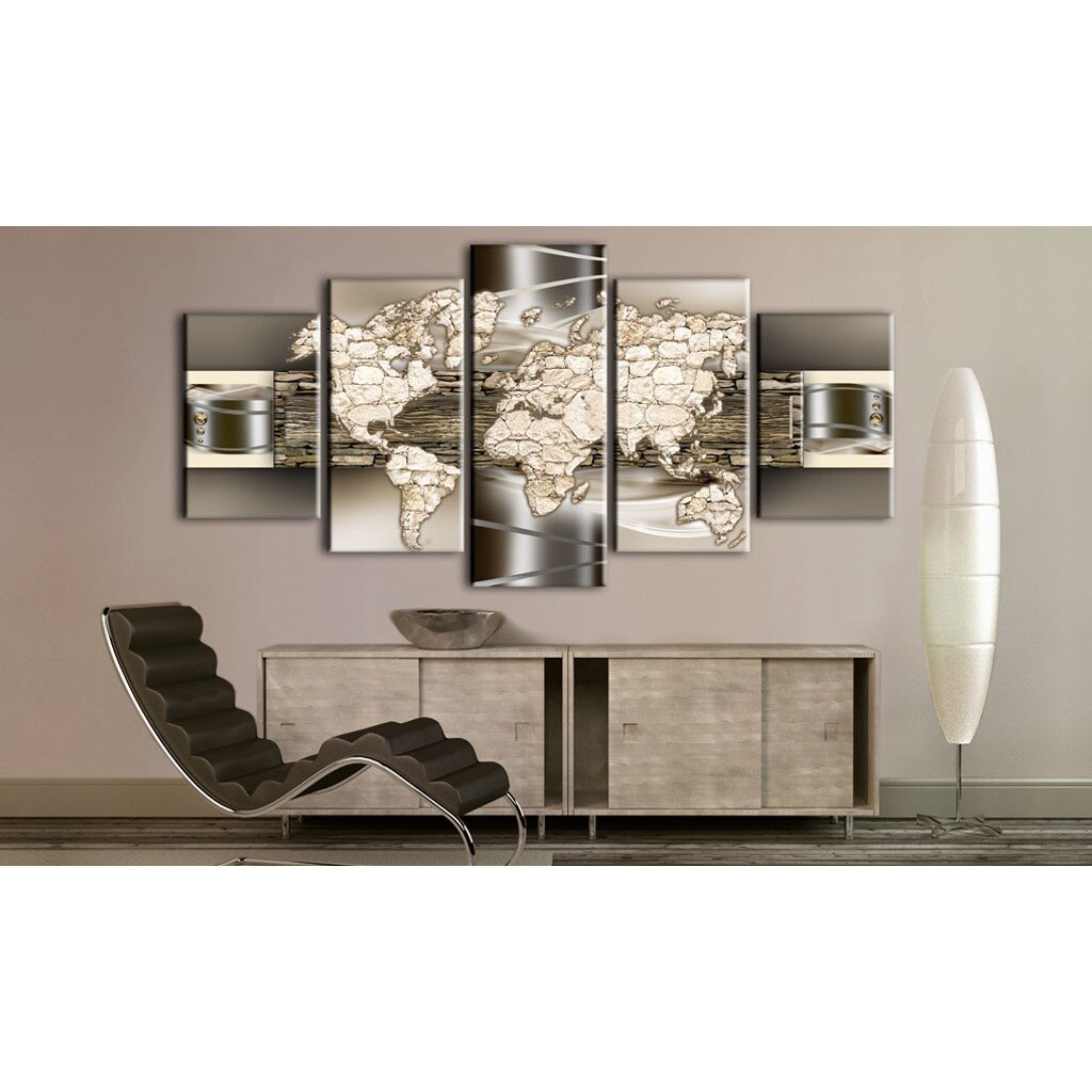 Tablou canvas 5 piese - Lumea pietrei - 100x50 cm