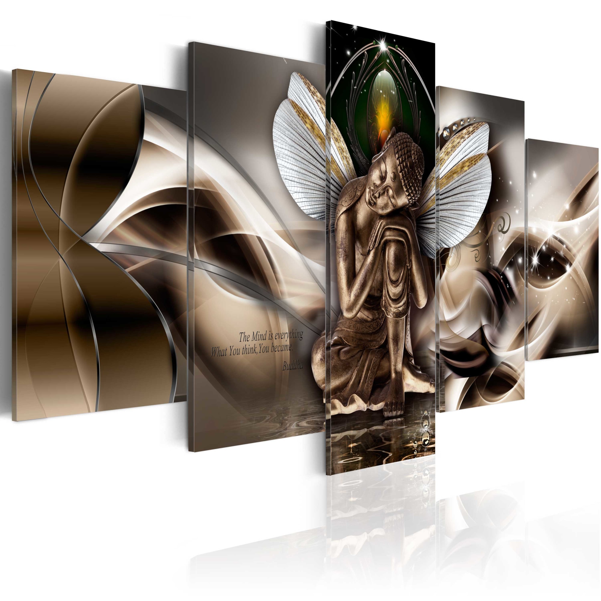 Tablou canvas 5 piese - Cu Buddha alungit - 100x50 cm